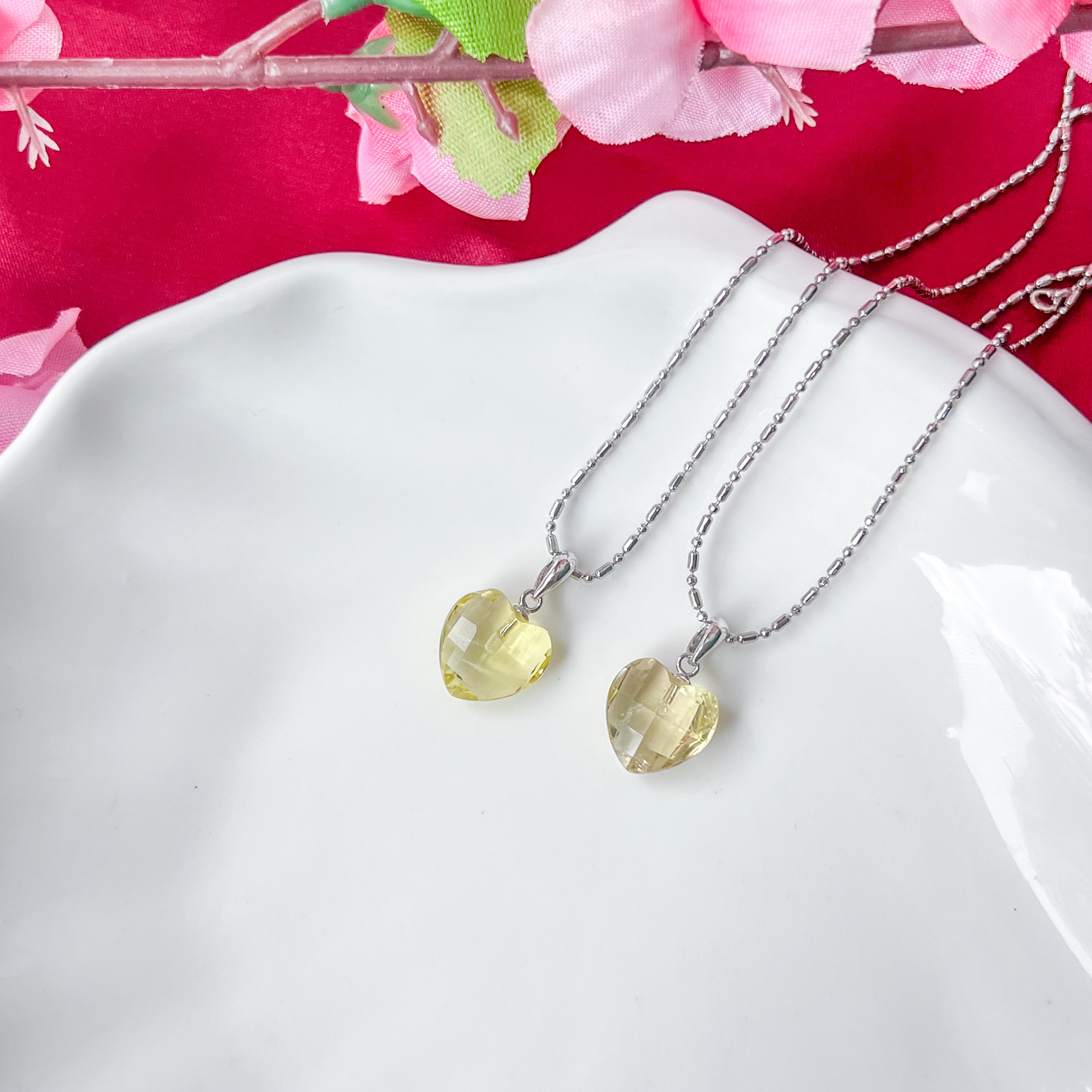 Lemon Citrine Heart Pendant