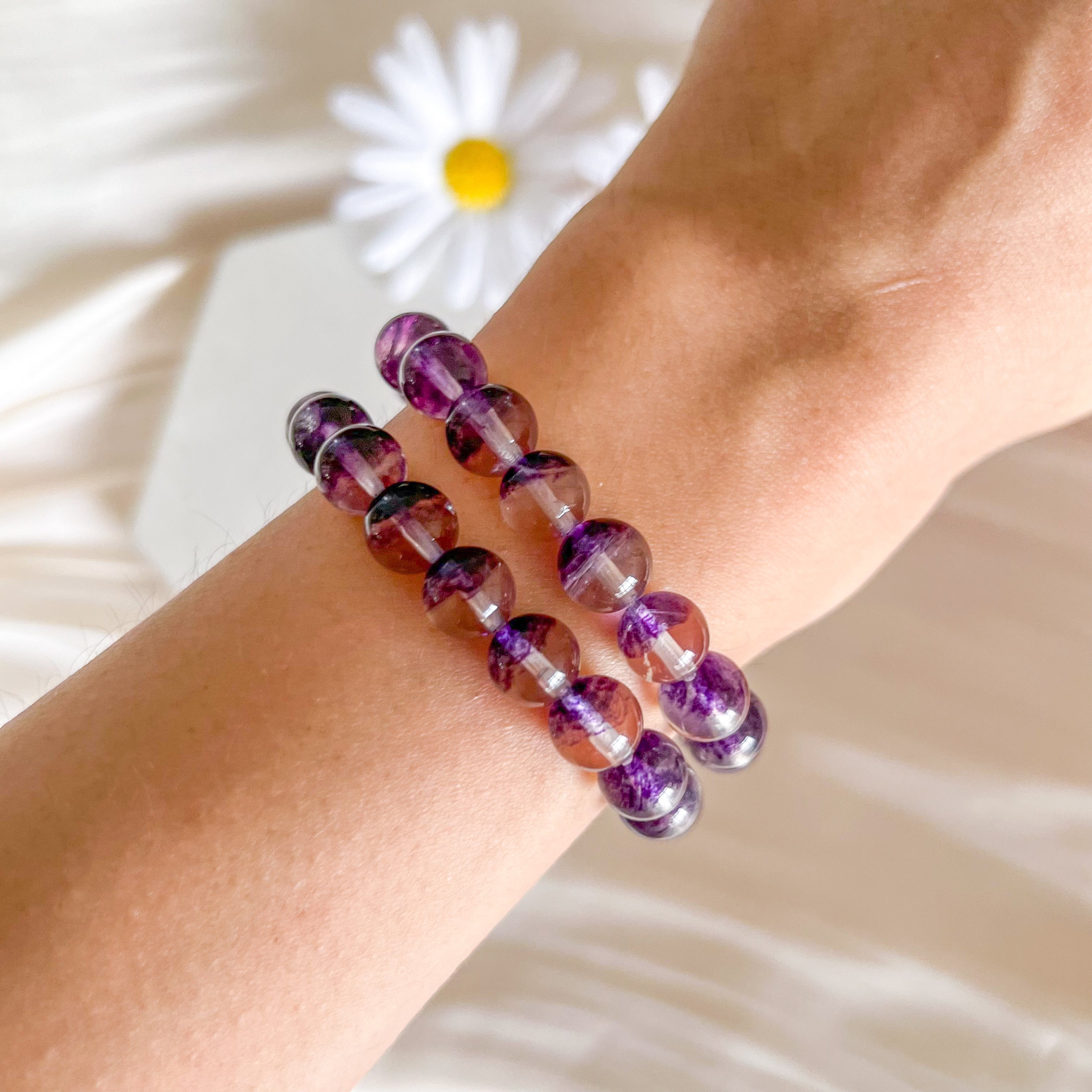 Purple Fluorite 8-9mm Bracelet