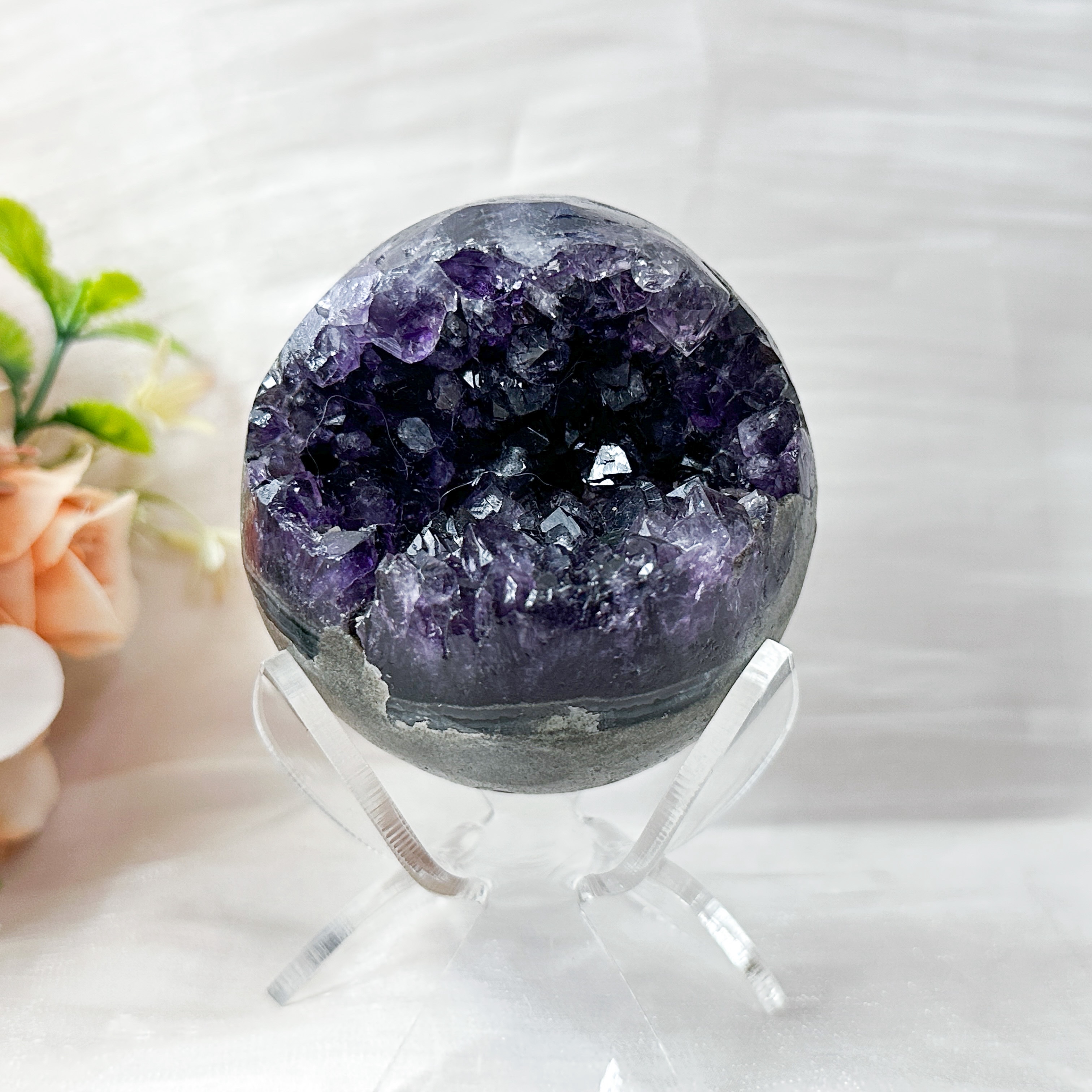 Amethyst Raw Sphere w Sphere Stand