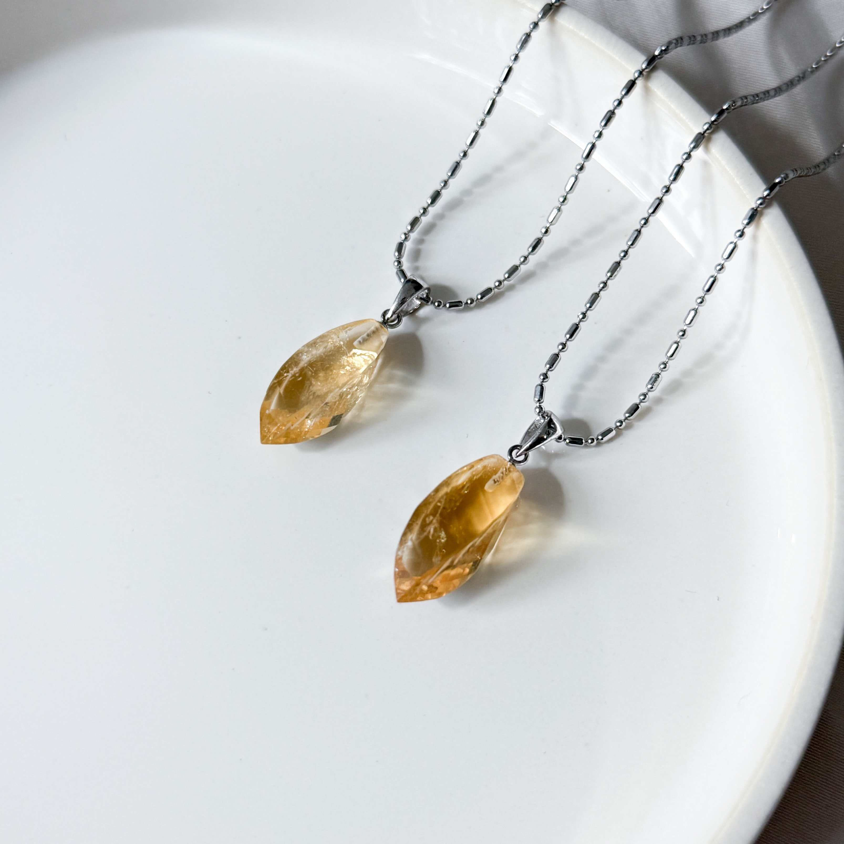 Citrine Spiral Cut Pendant