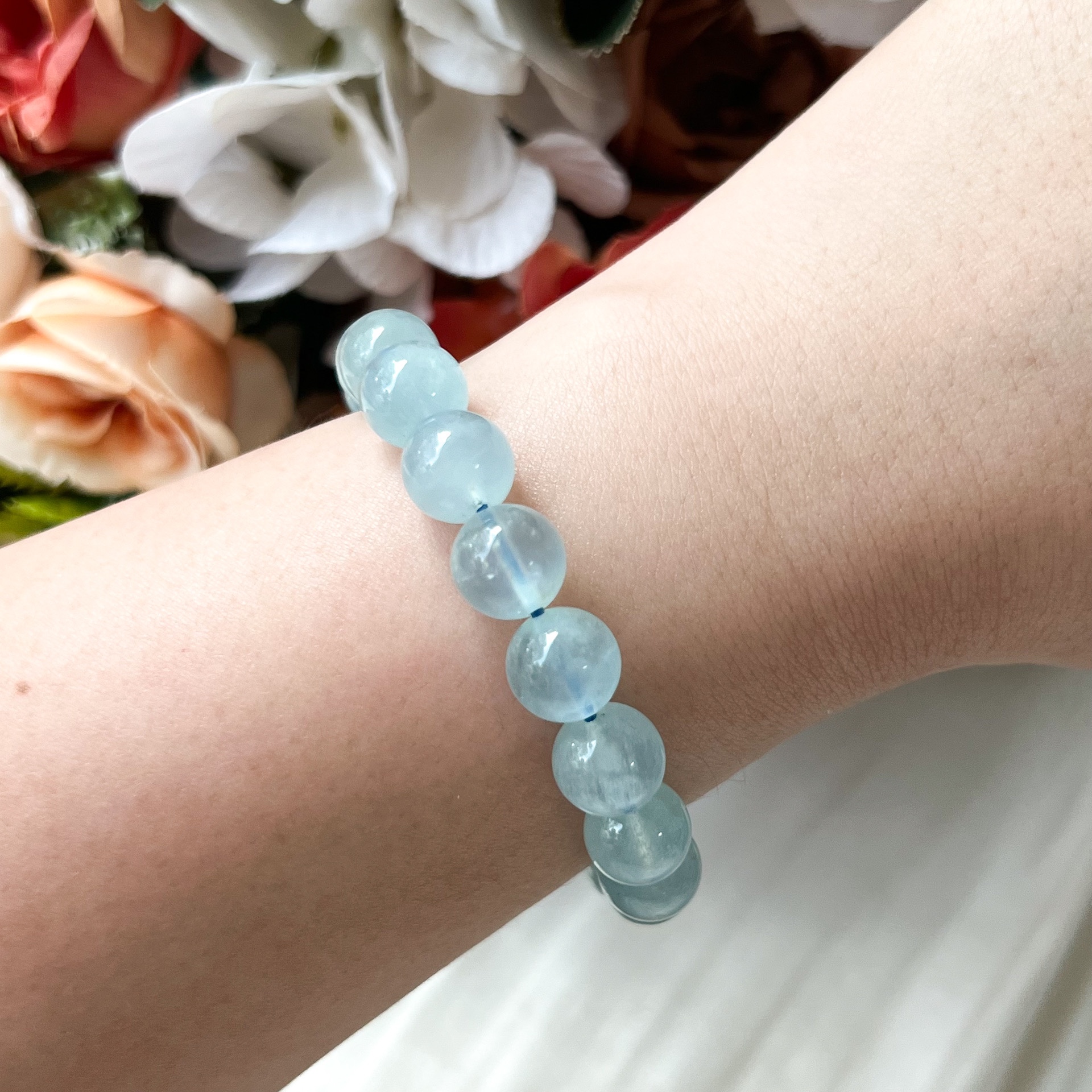Aquamarine 10mm AAA+ Bracelet