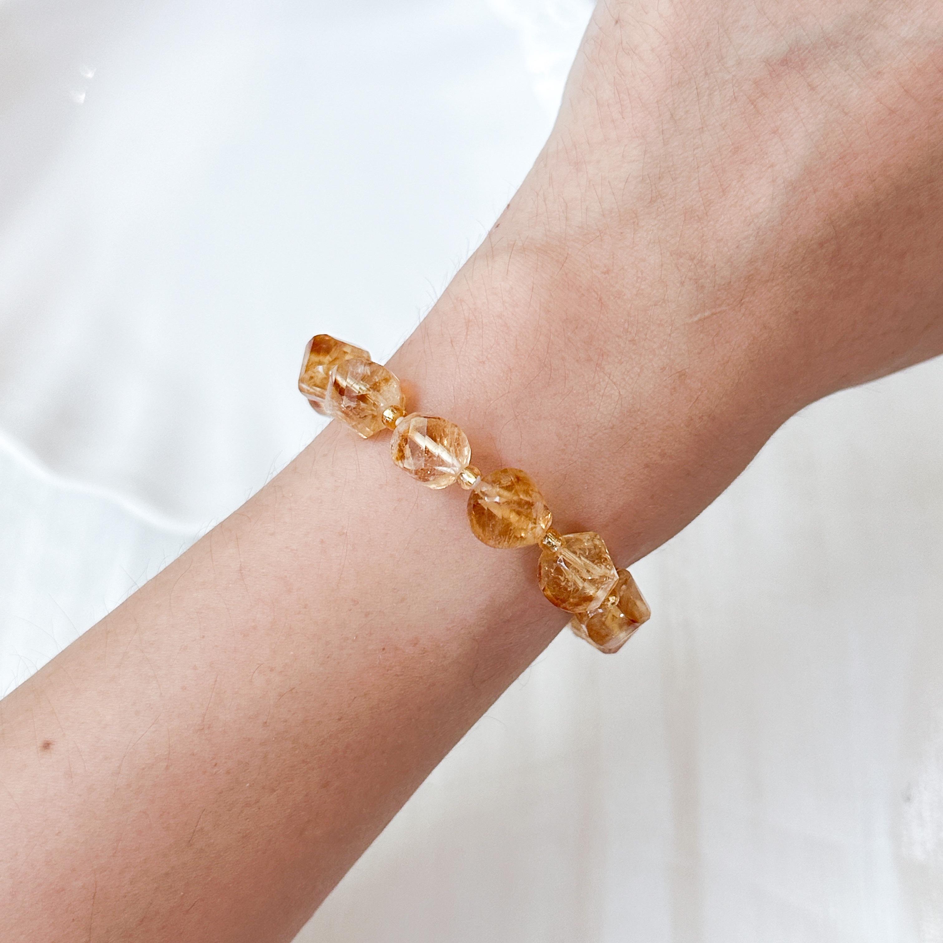 Citrine 10mm Spiral Cut Bracelet