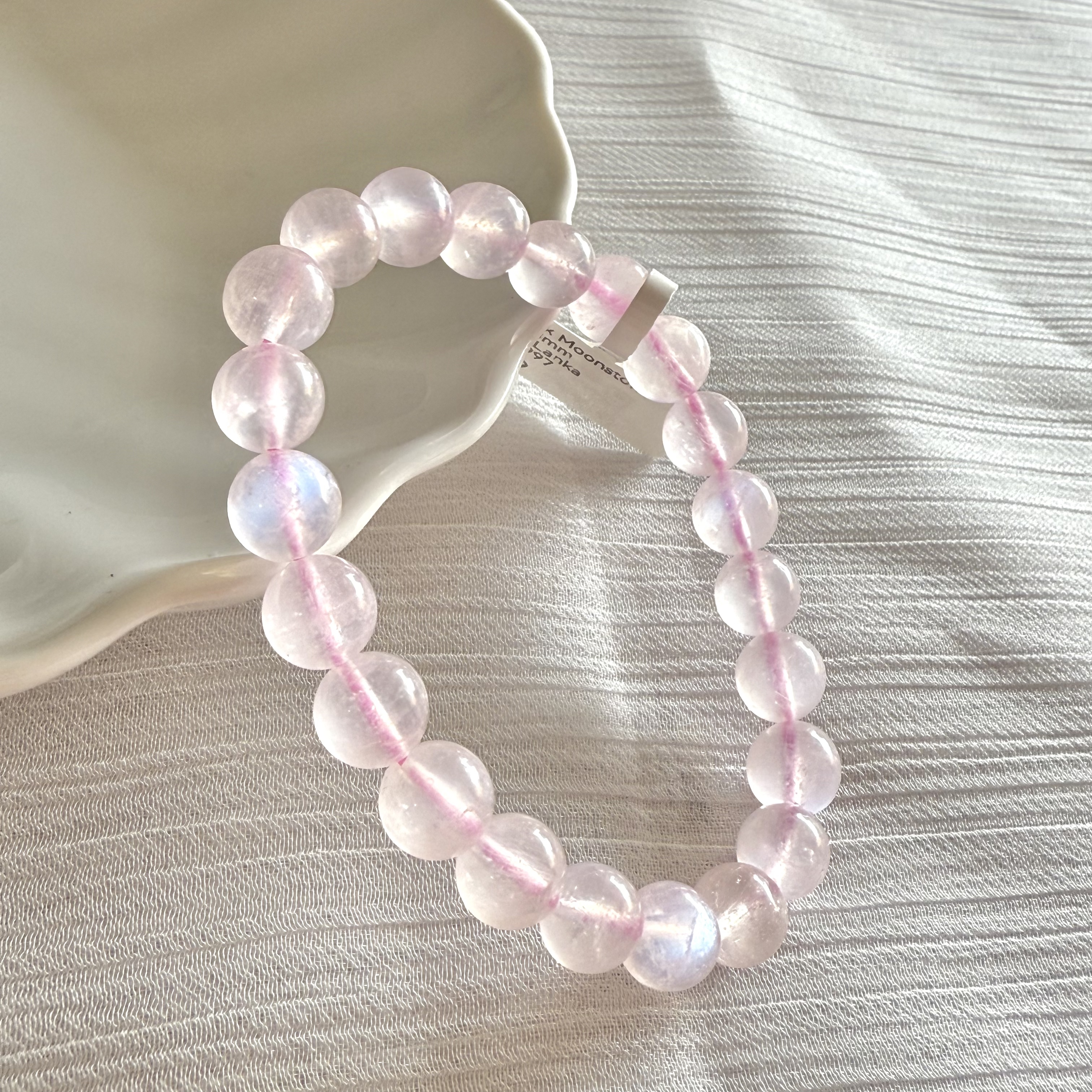 Pink Moonstone 7-8mm Bracelet