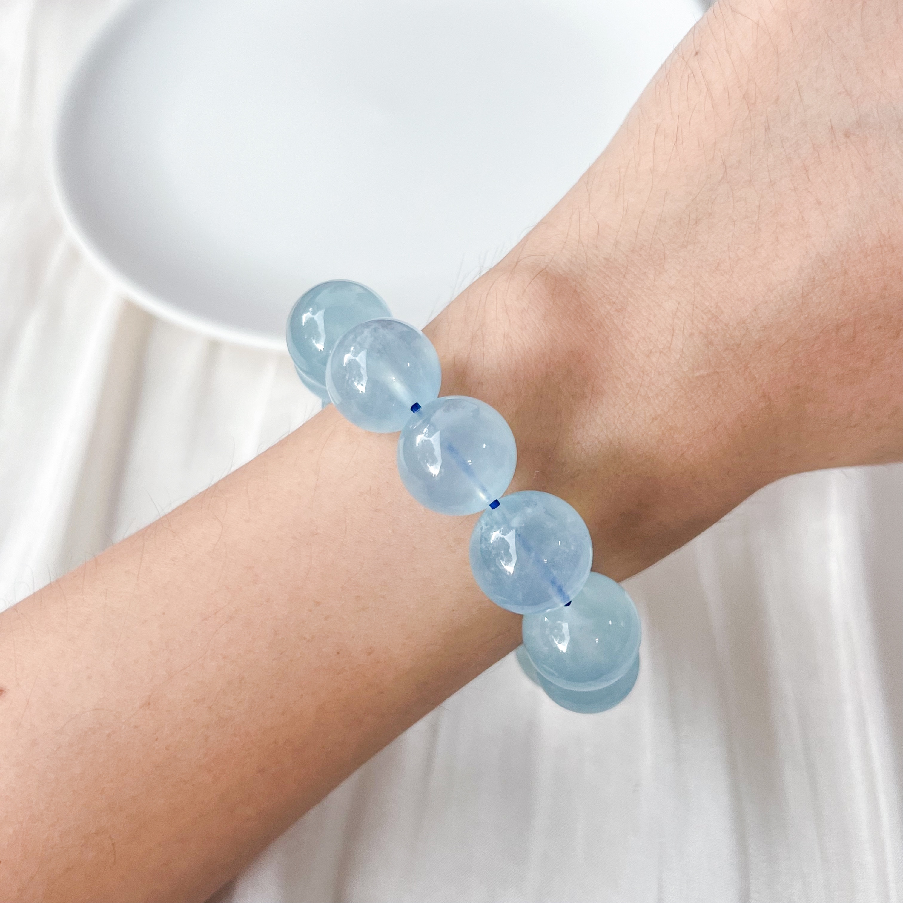 Aquamarine 14mm AAA+ Bracelet