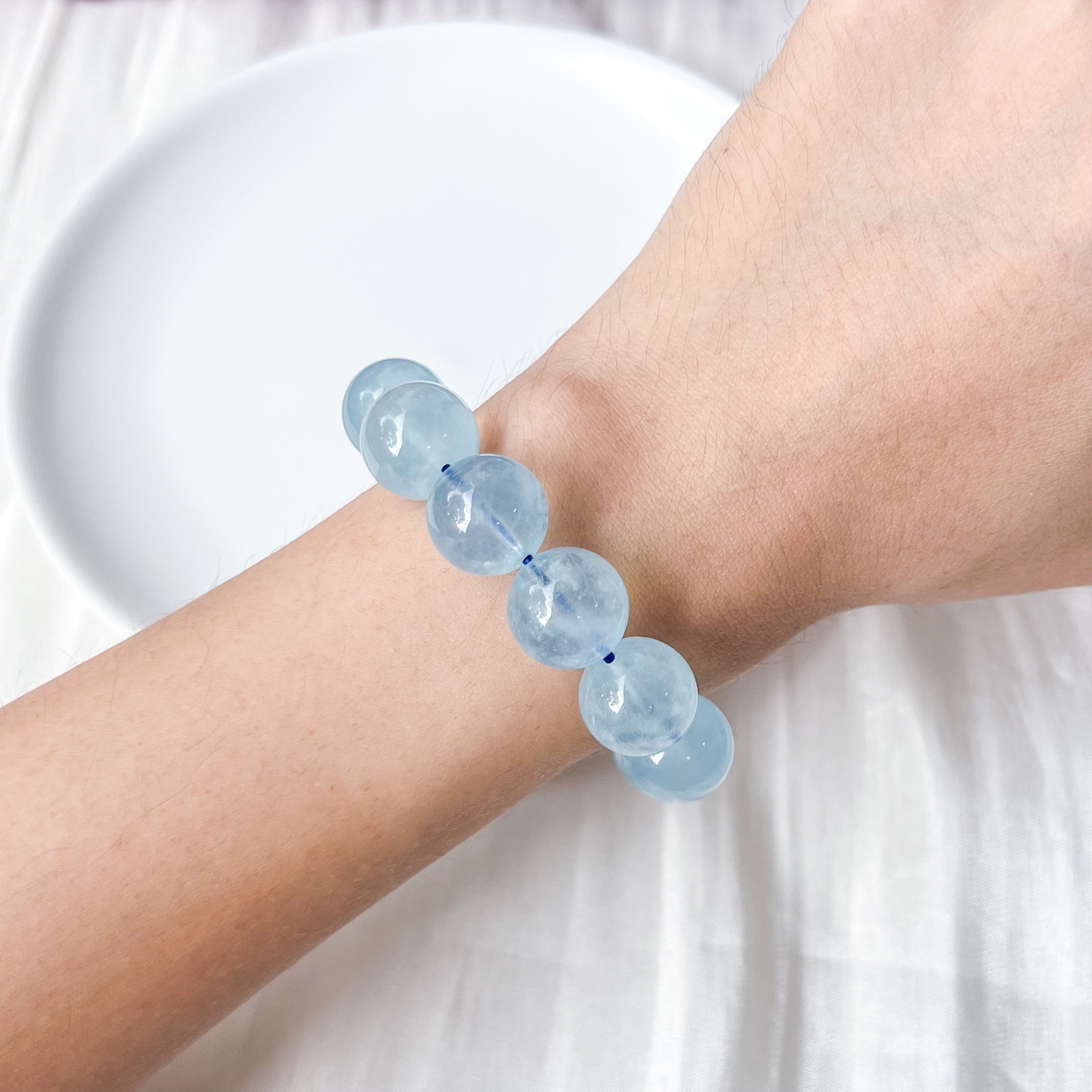 Aquamarine 13mm AAA+ Bracelet