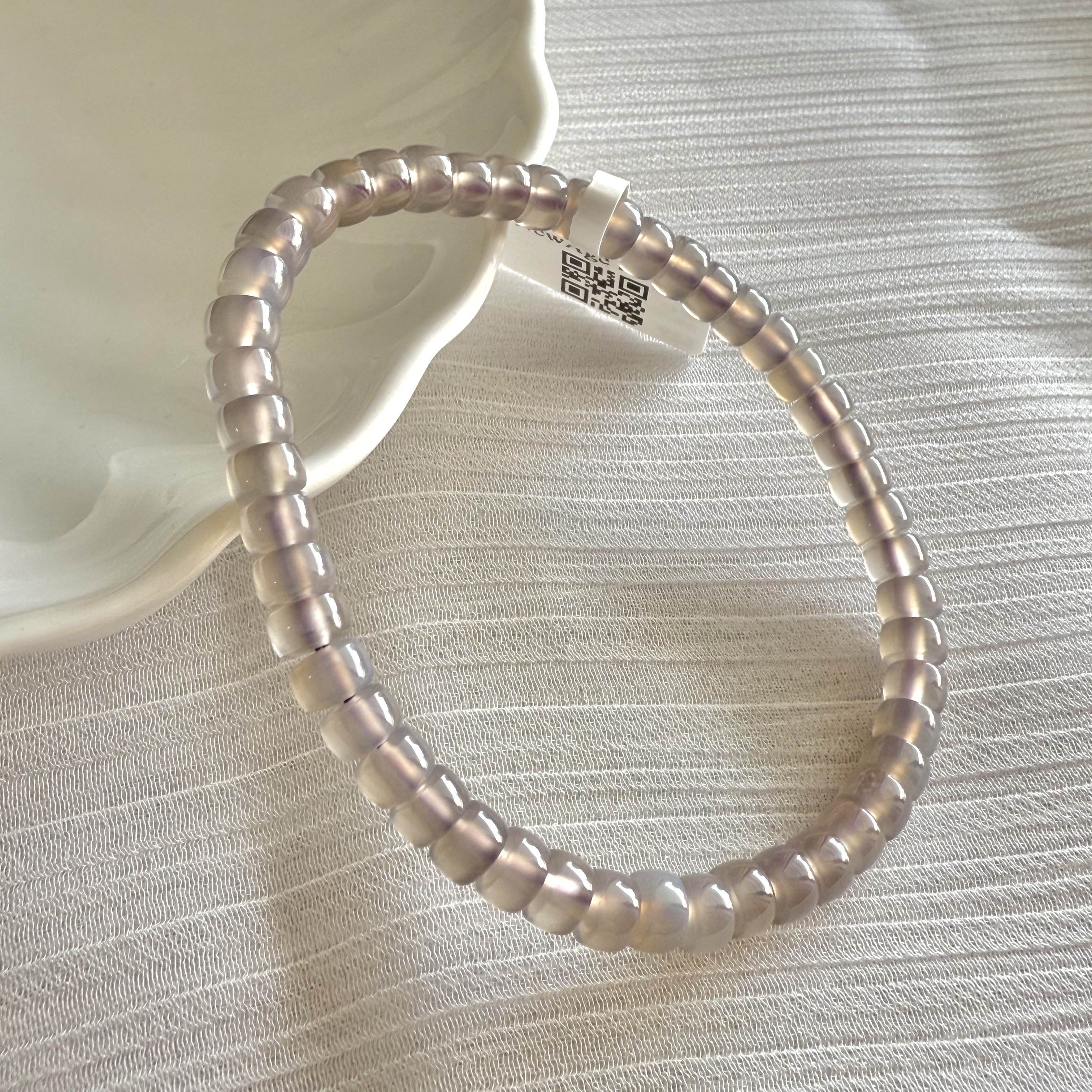 Grey Chalcedony 5+mm Abacus Bracelet