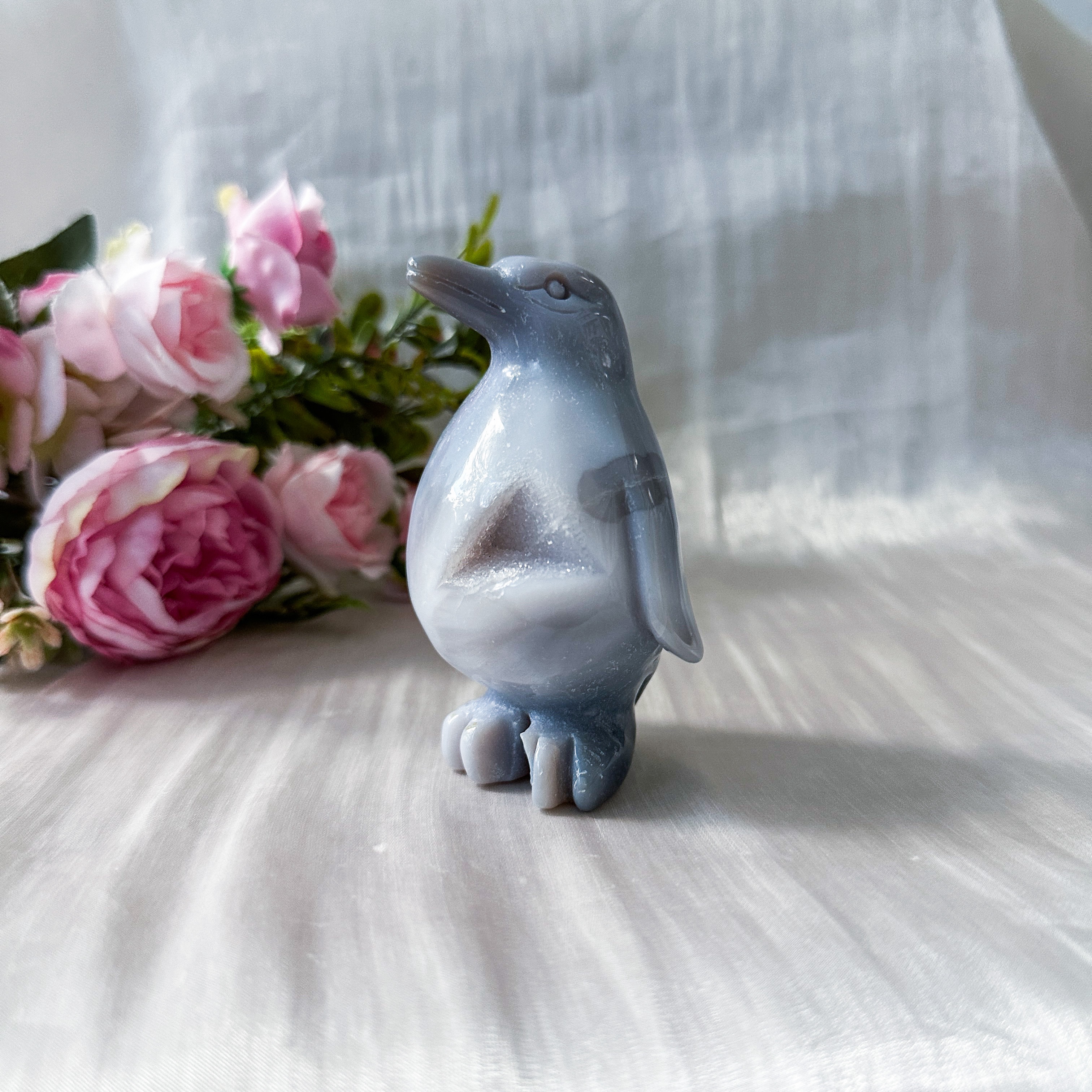 Druzy Agate Penguin (61mm)