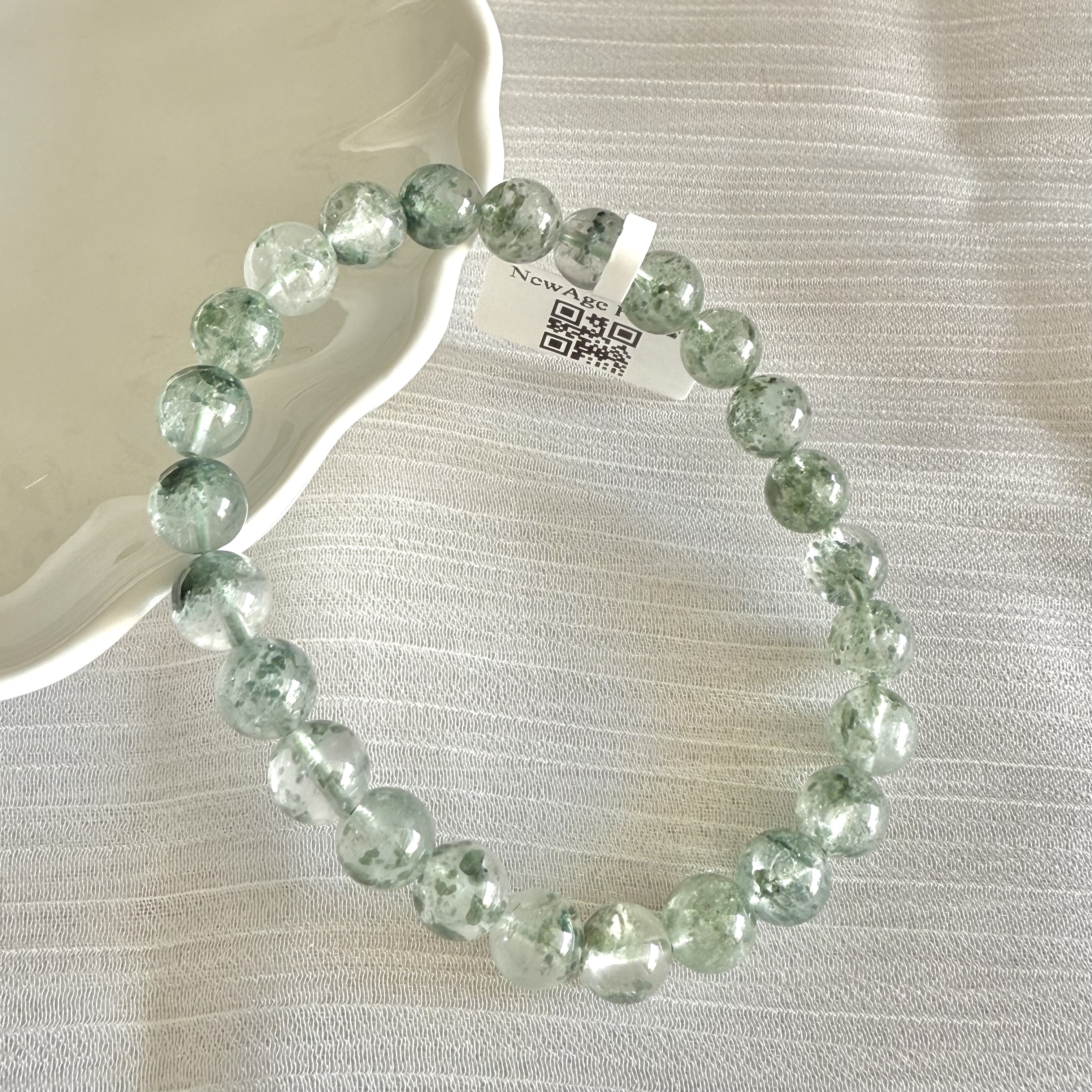 Green Mica in Quartz 8mm Bracelet