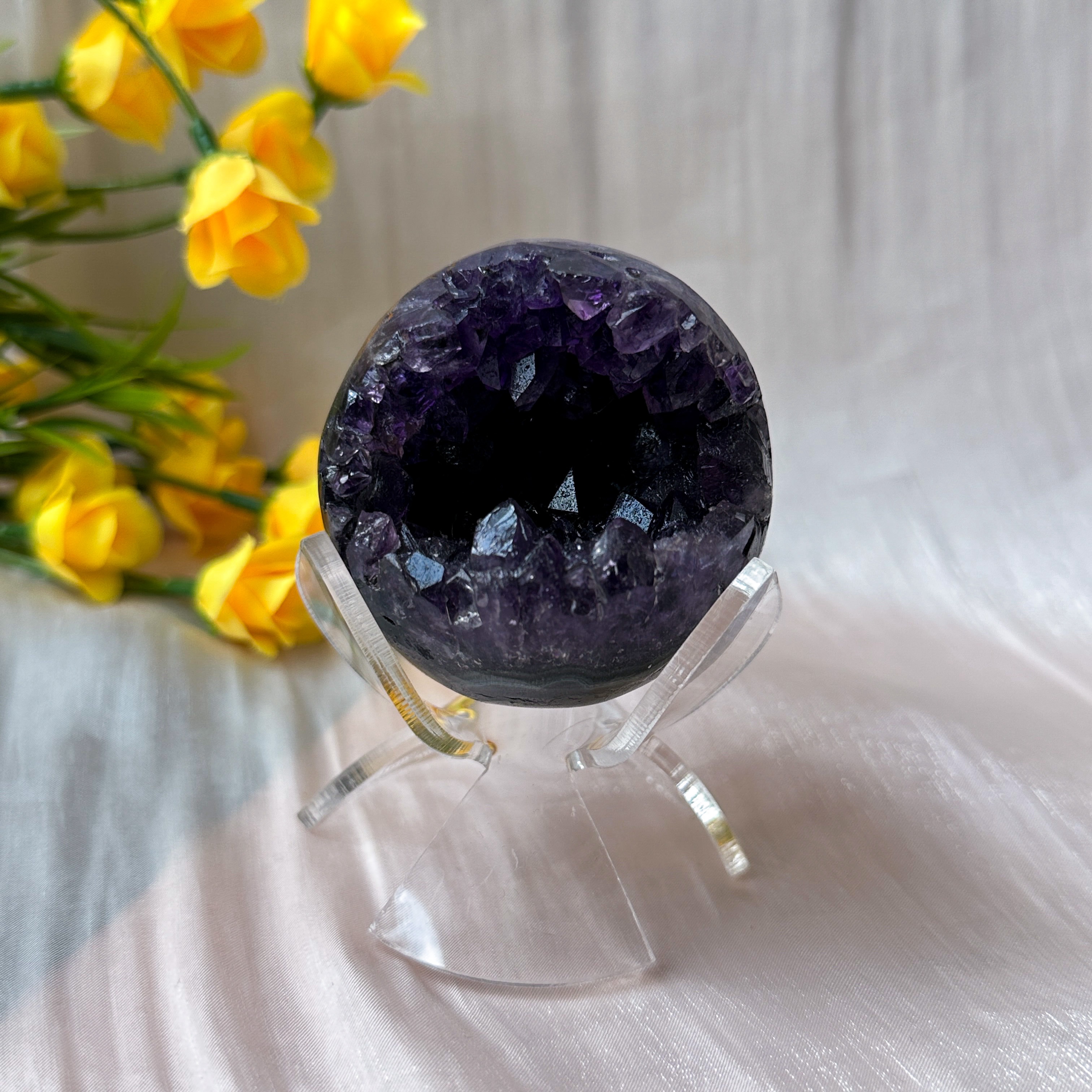 Amethyst Raw Sphere w Sphere Stand