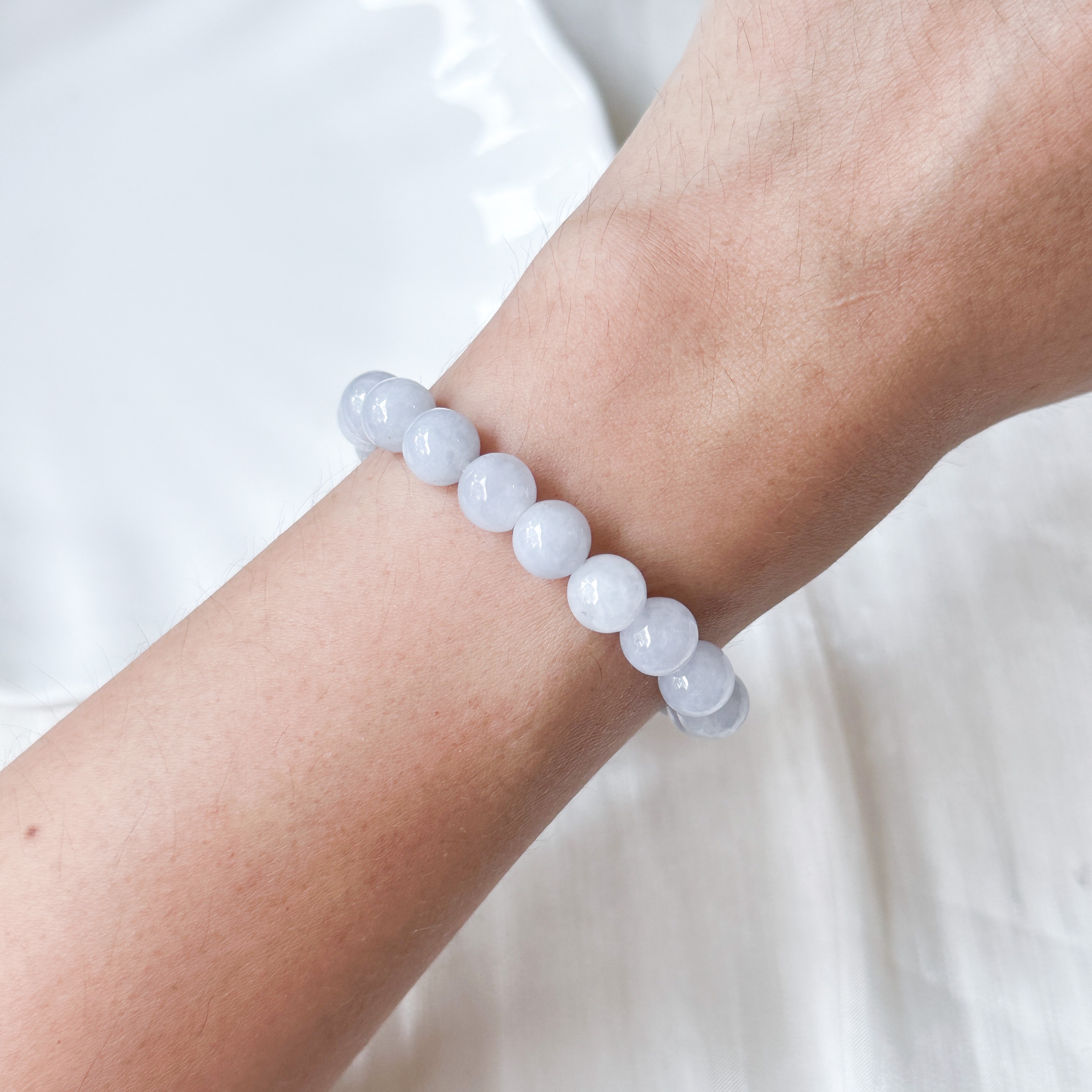 Grade A Lavender Jade Bracelet 8mm Round