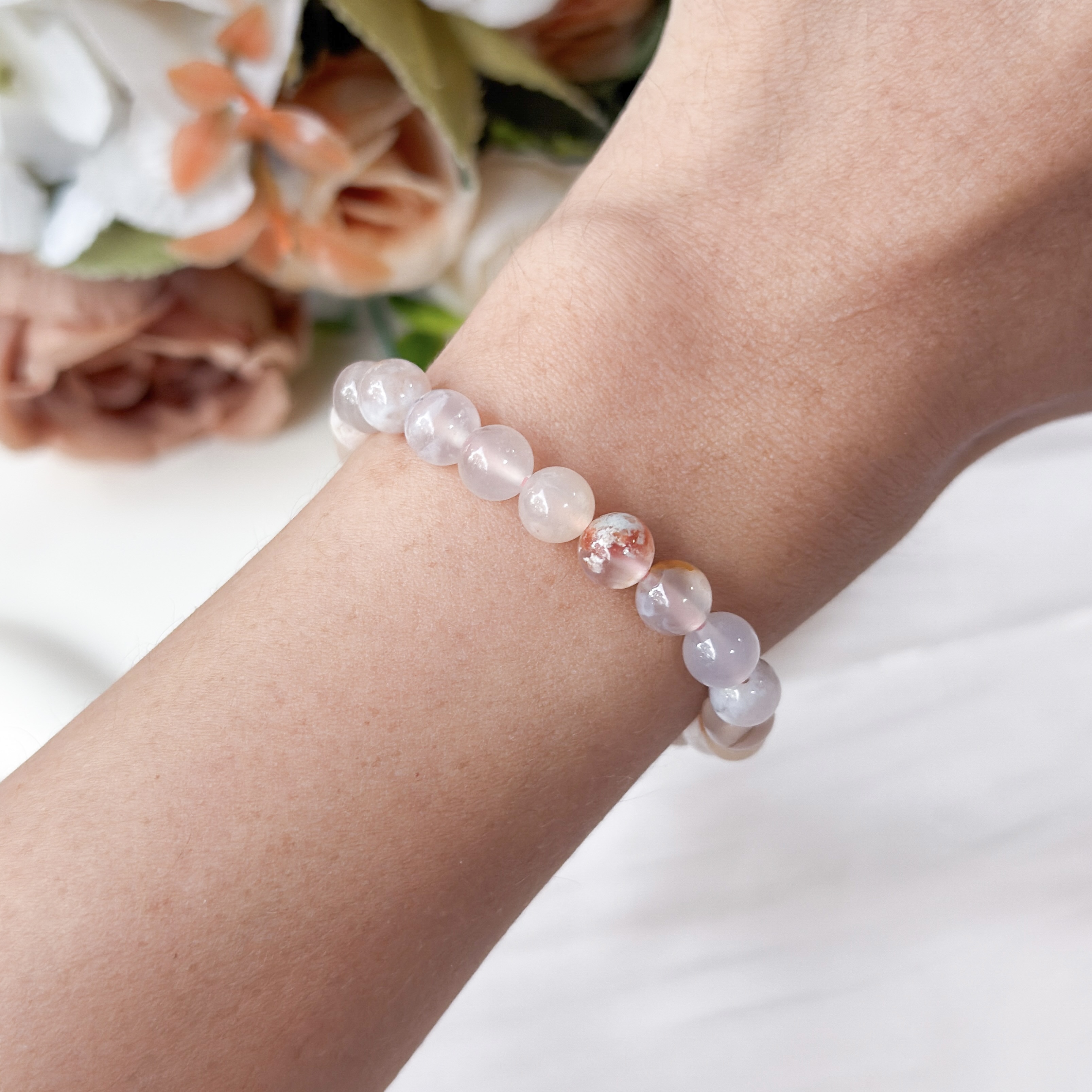 Sakura Agate 6mm Bracelet