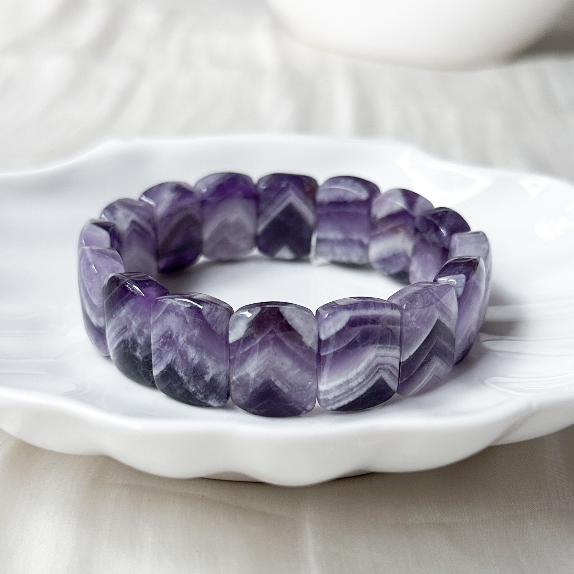 Chevron Amethyst Rect Bracelet