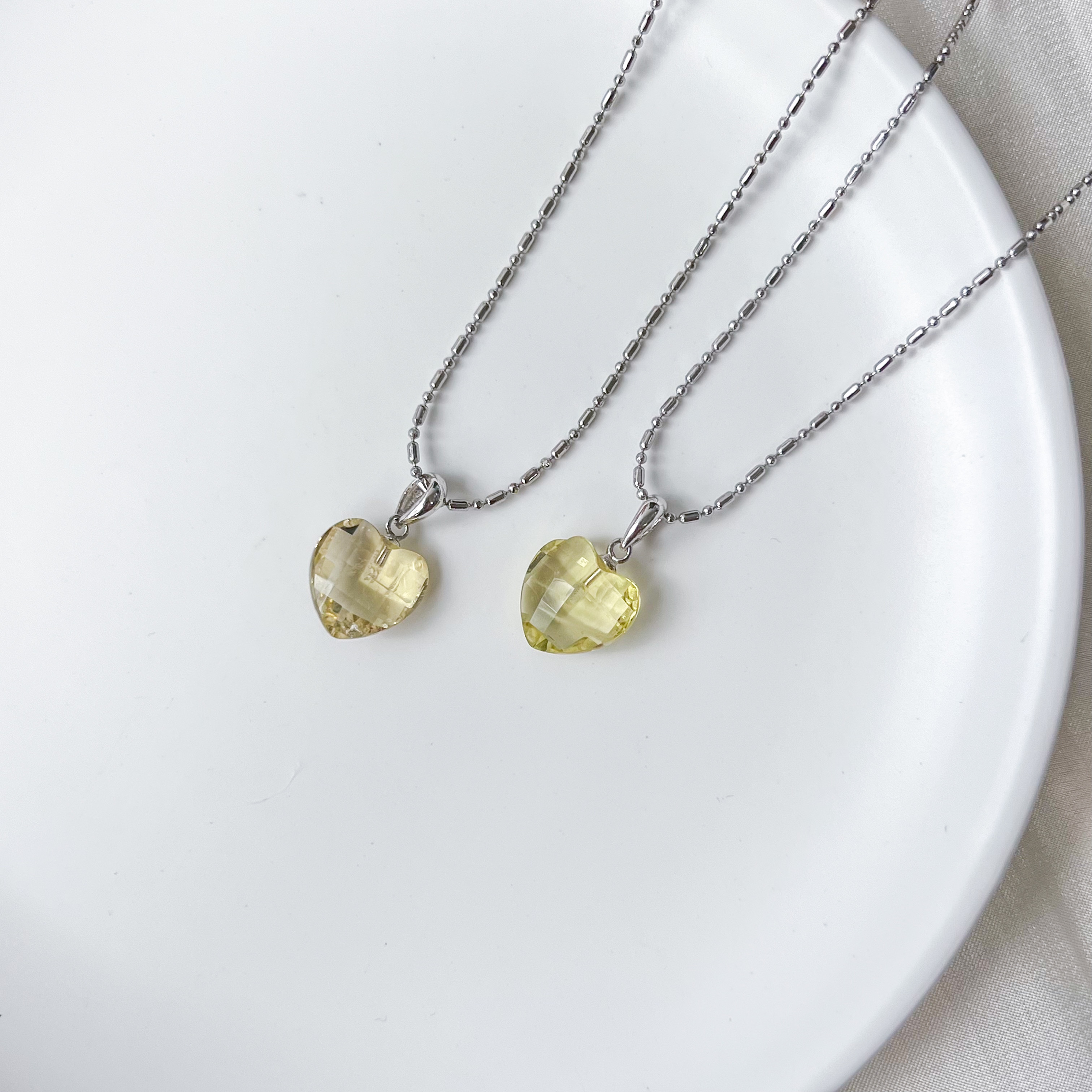 Lemon Citrine Heart Pendant