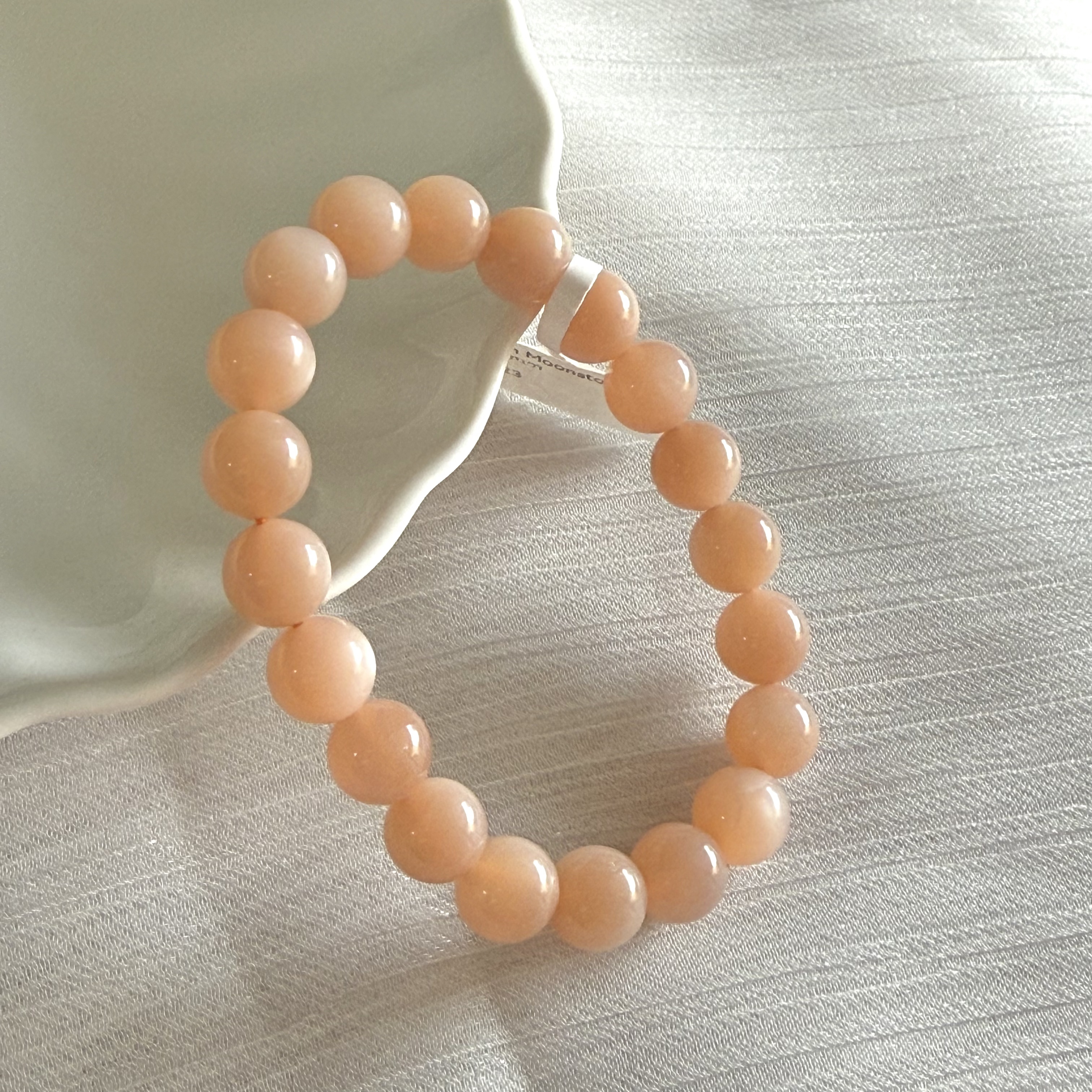 Peach Moonstone 9-10mm Bracelet