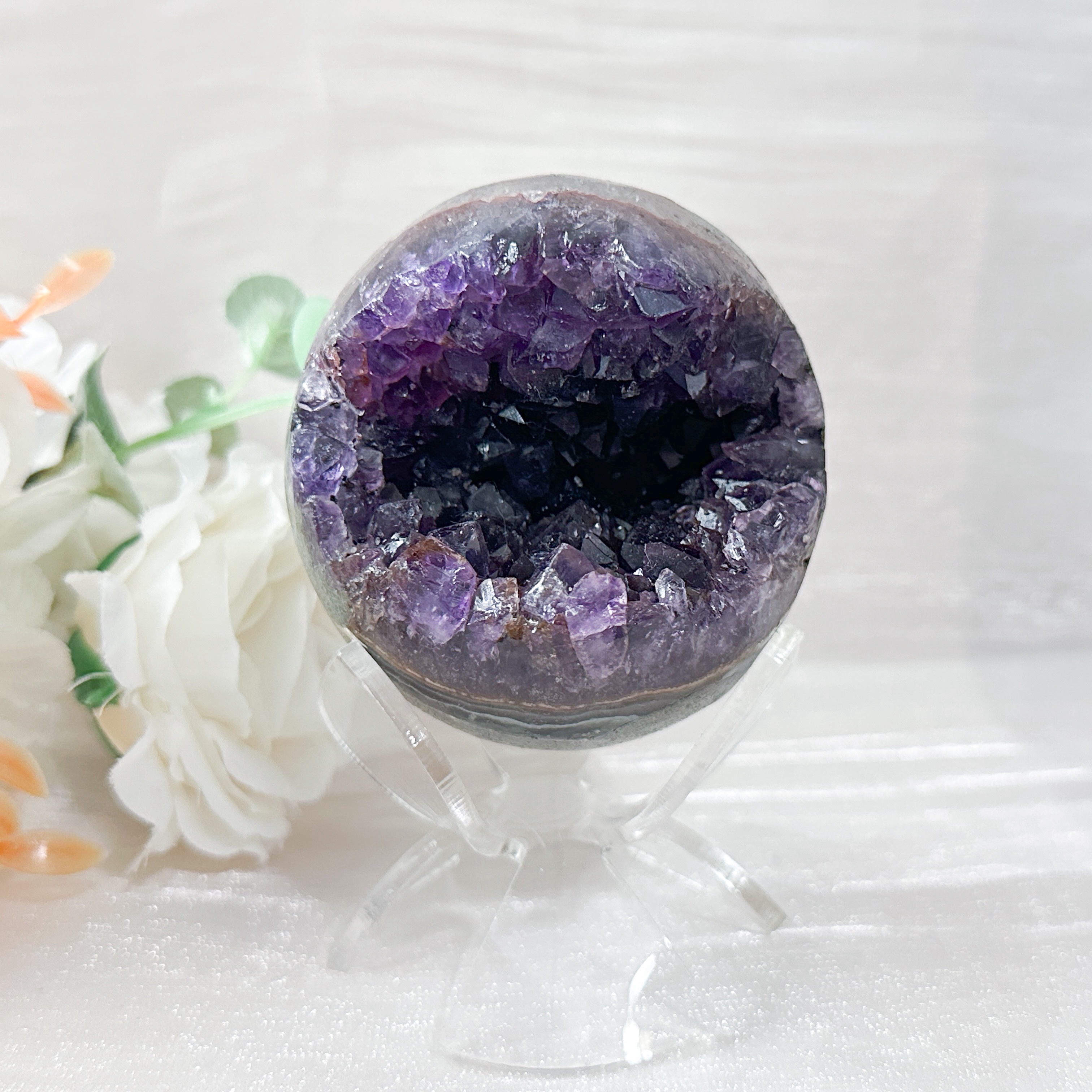 Amethyst Raw Sphere w Sphere Stand
