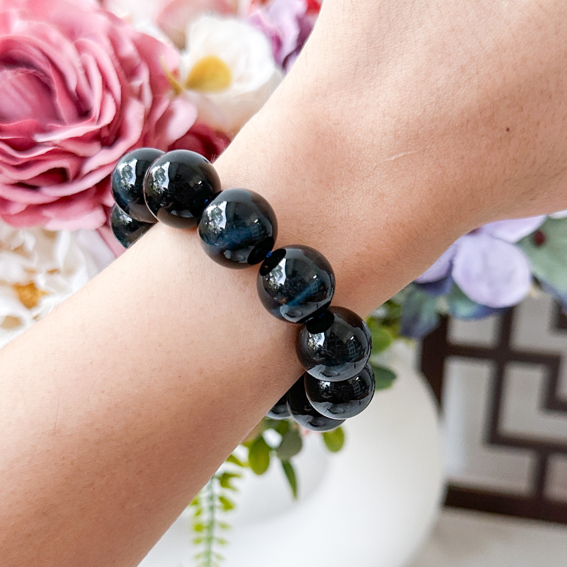 Devil Blue Tiger Eye 14mm Bracelet