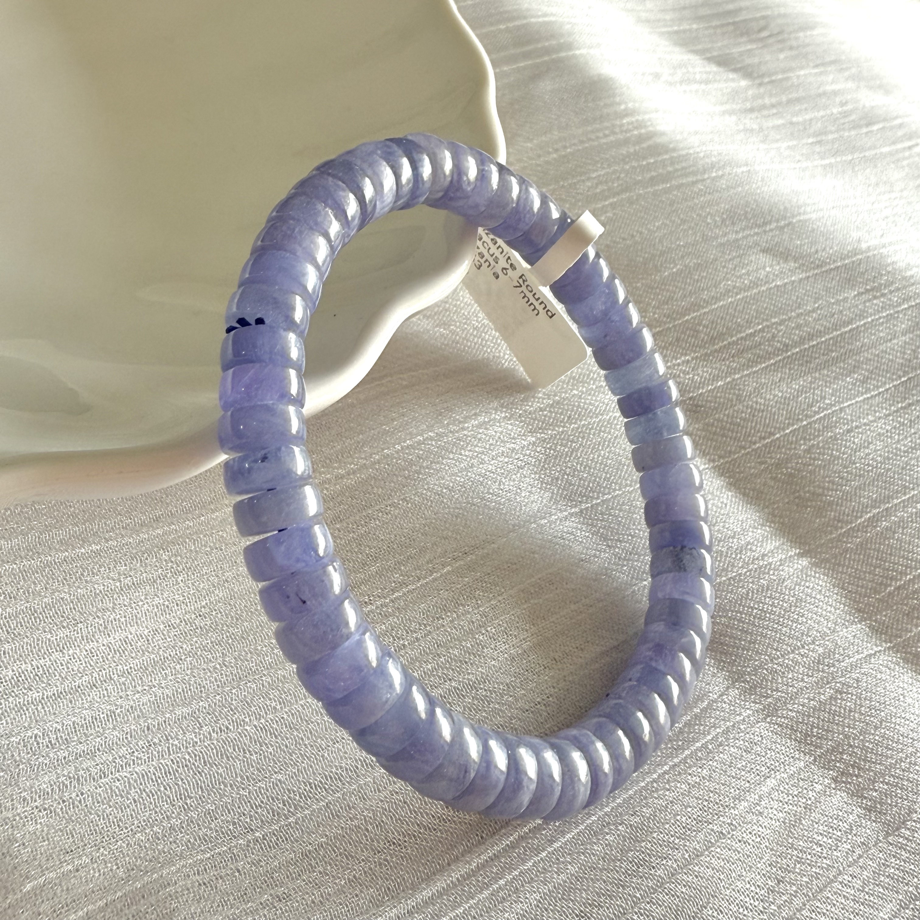 Tanzanite 6-7mm Round Abacus Bracelet