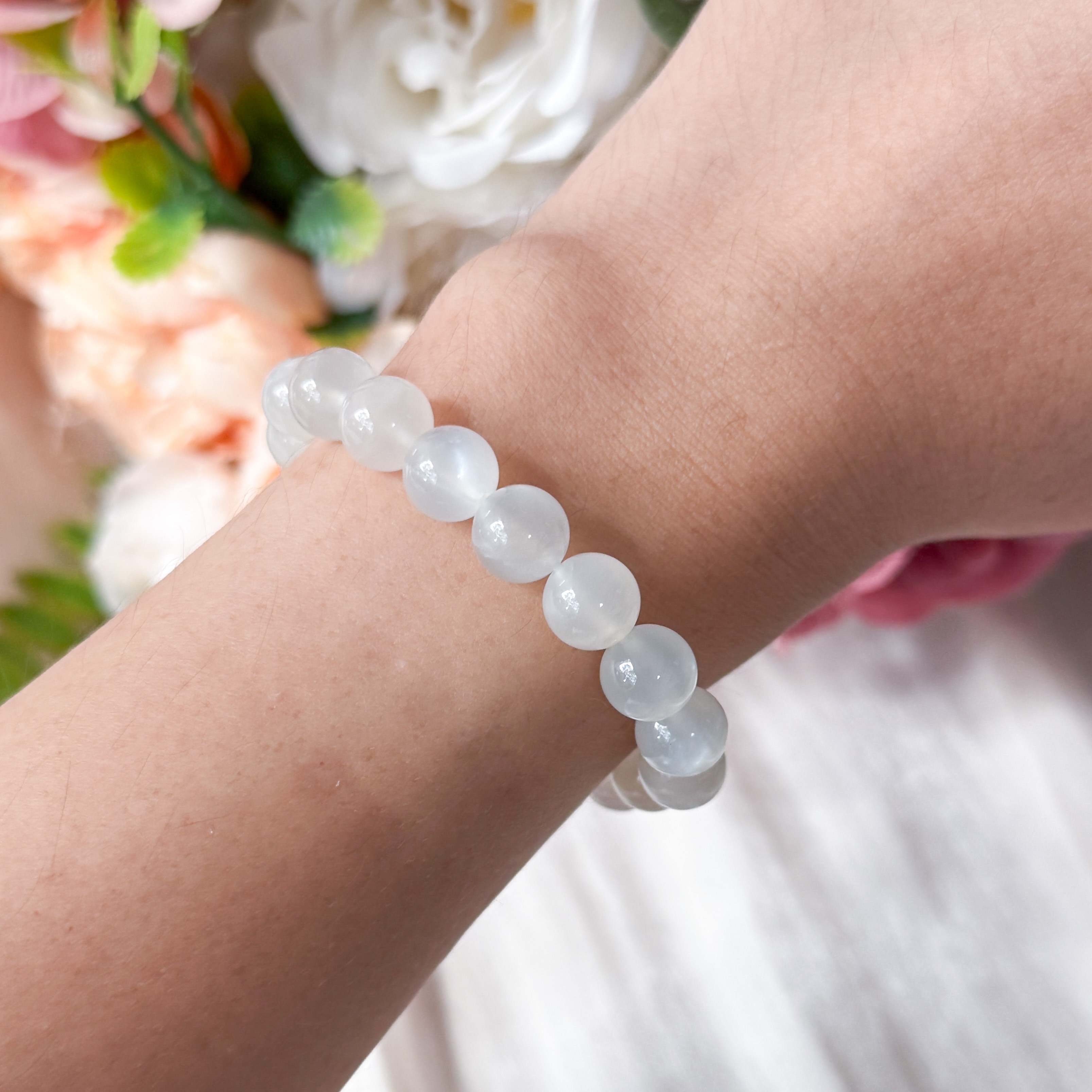 White Moonstone 8mm Bracelet