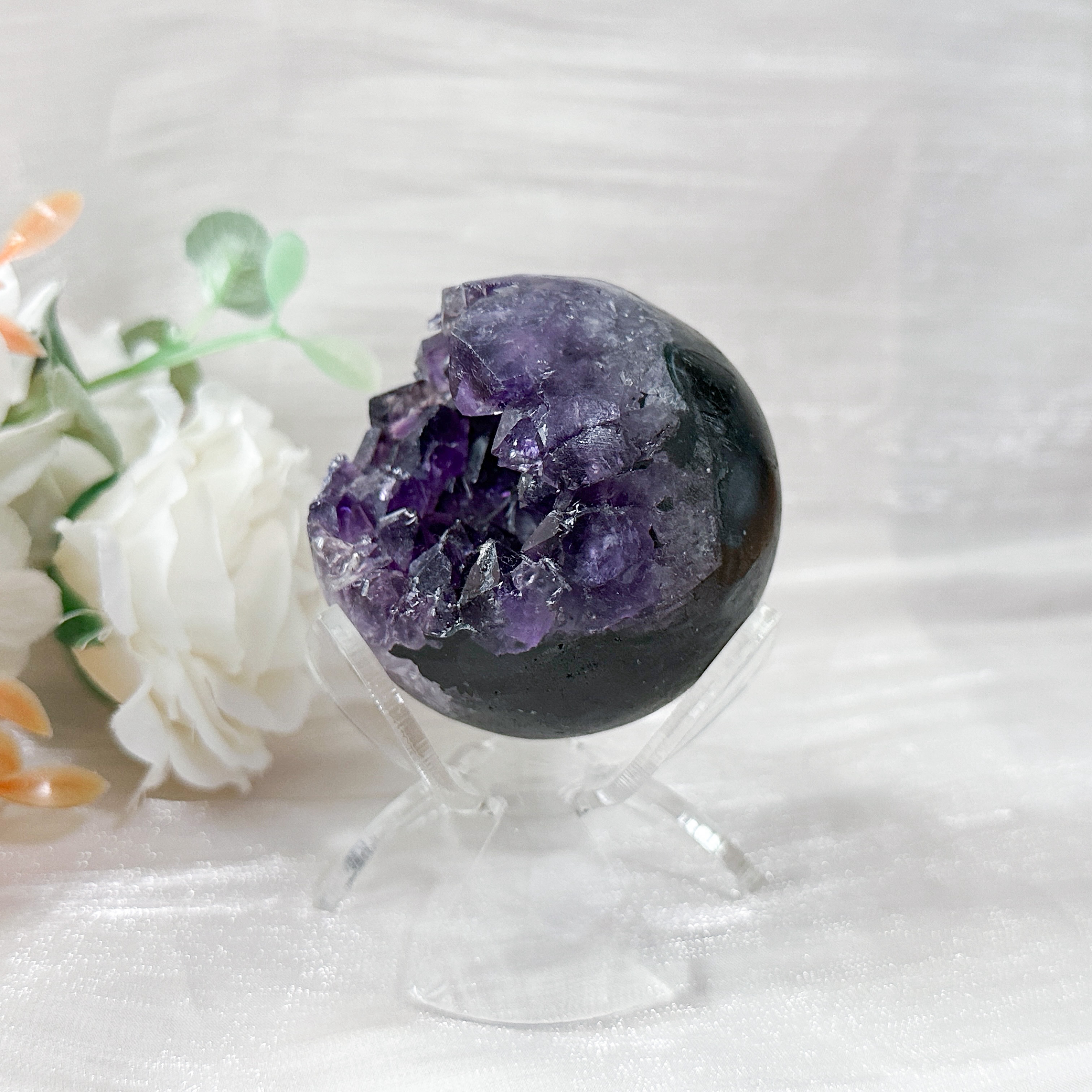 Amethyst Raw Sphere w Sphere Stand