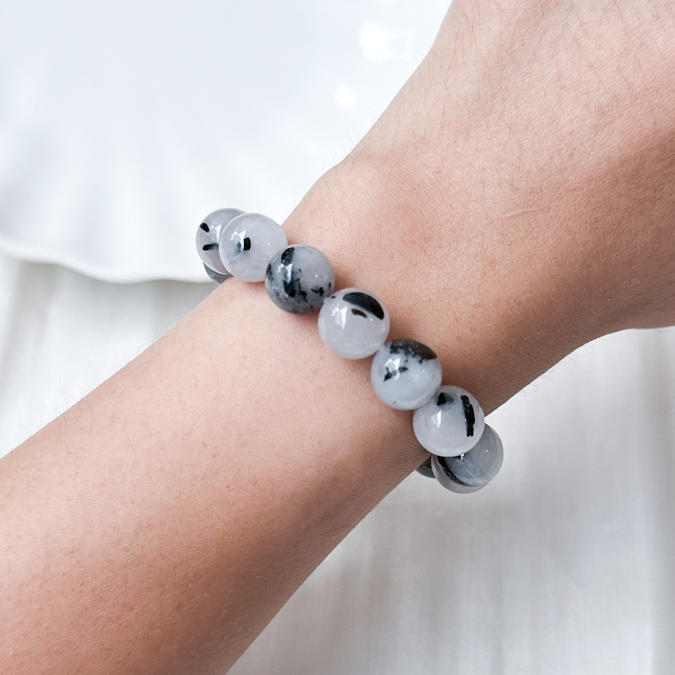 Black Rutilated Quartz AA 10mm Bracelet