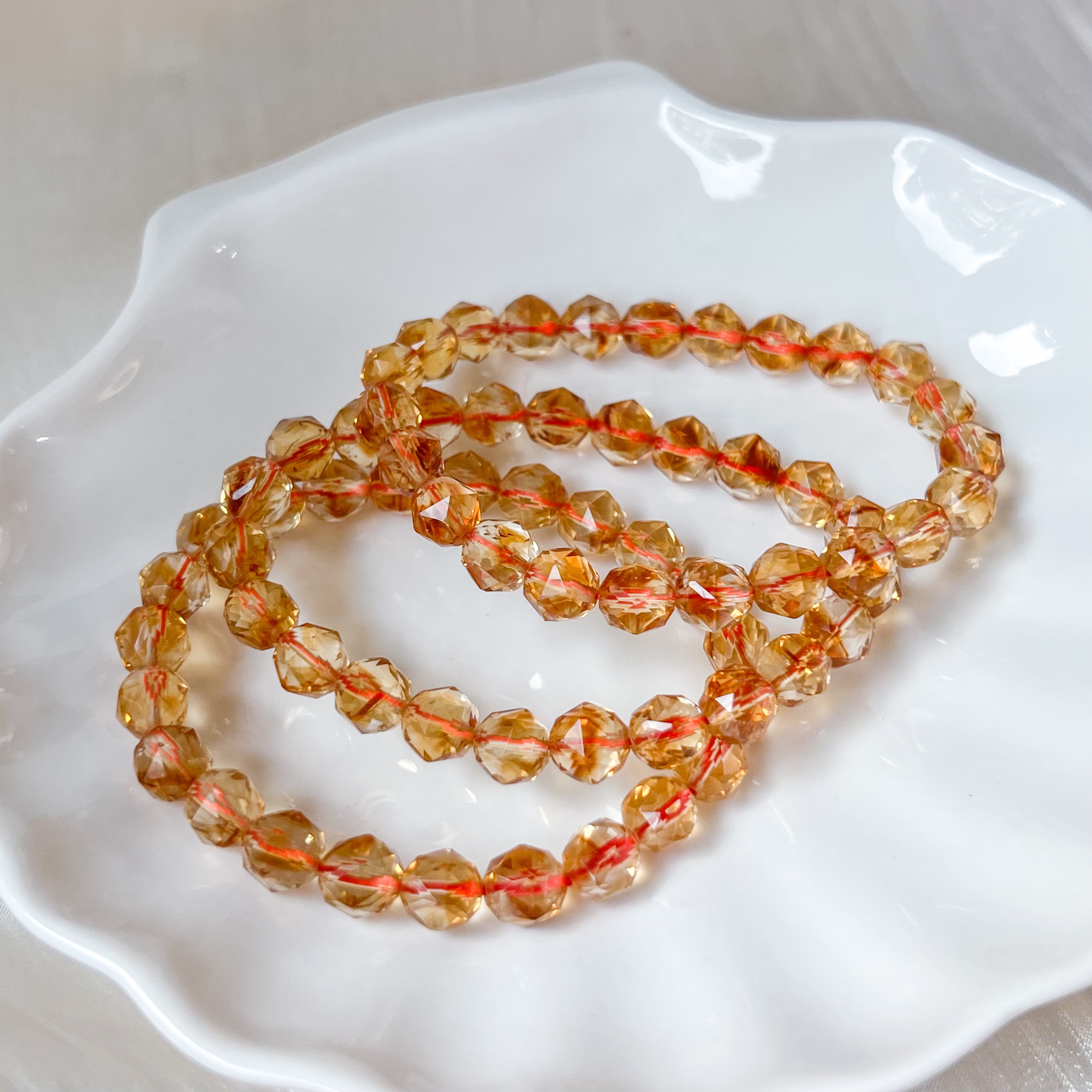 Honey Citrine 8mm Round Cut Bracelet
