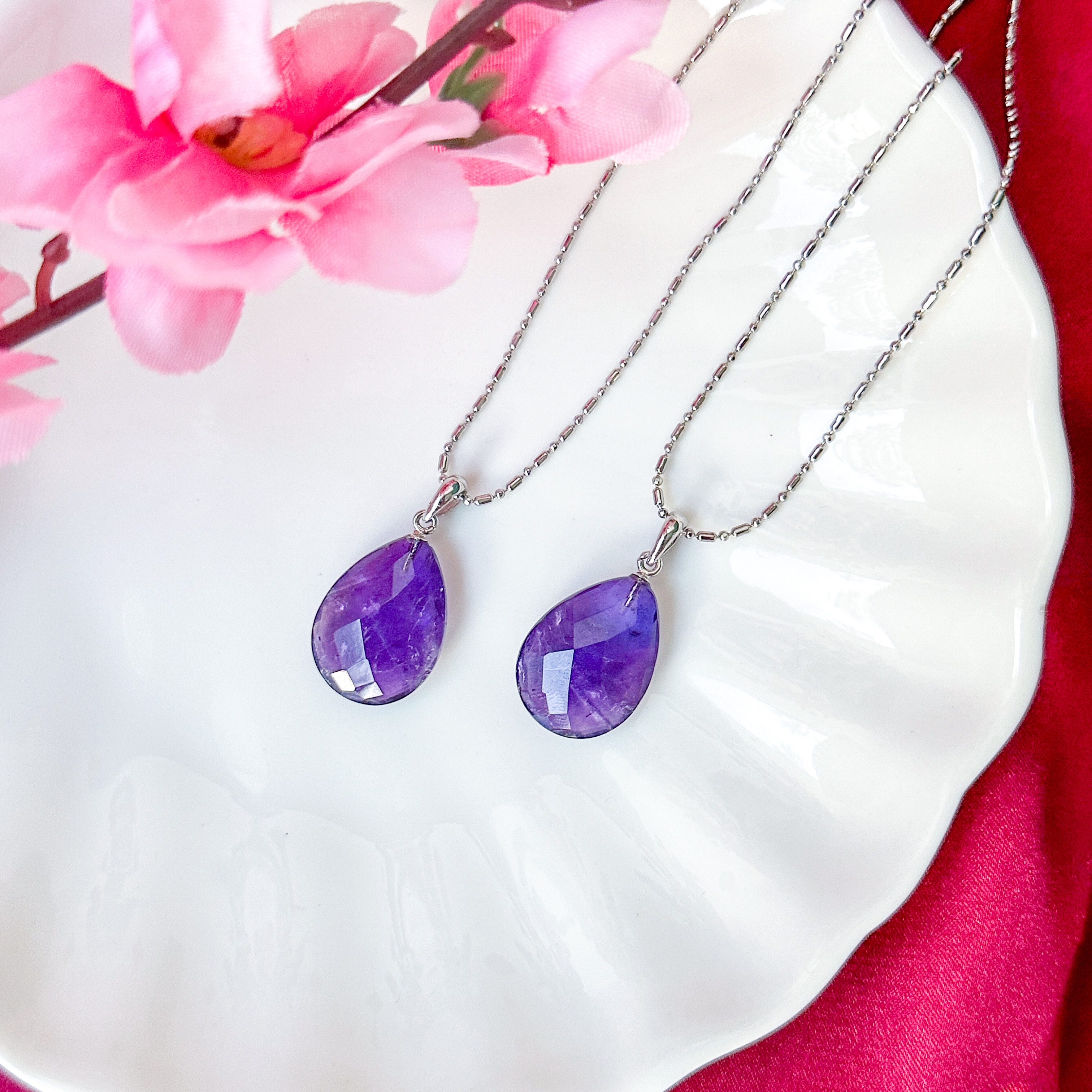 Amethyst Pear Cut Pendant