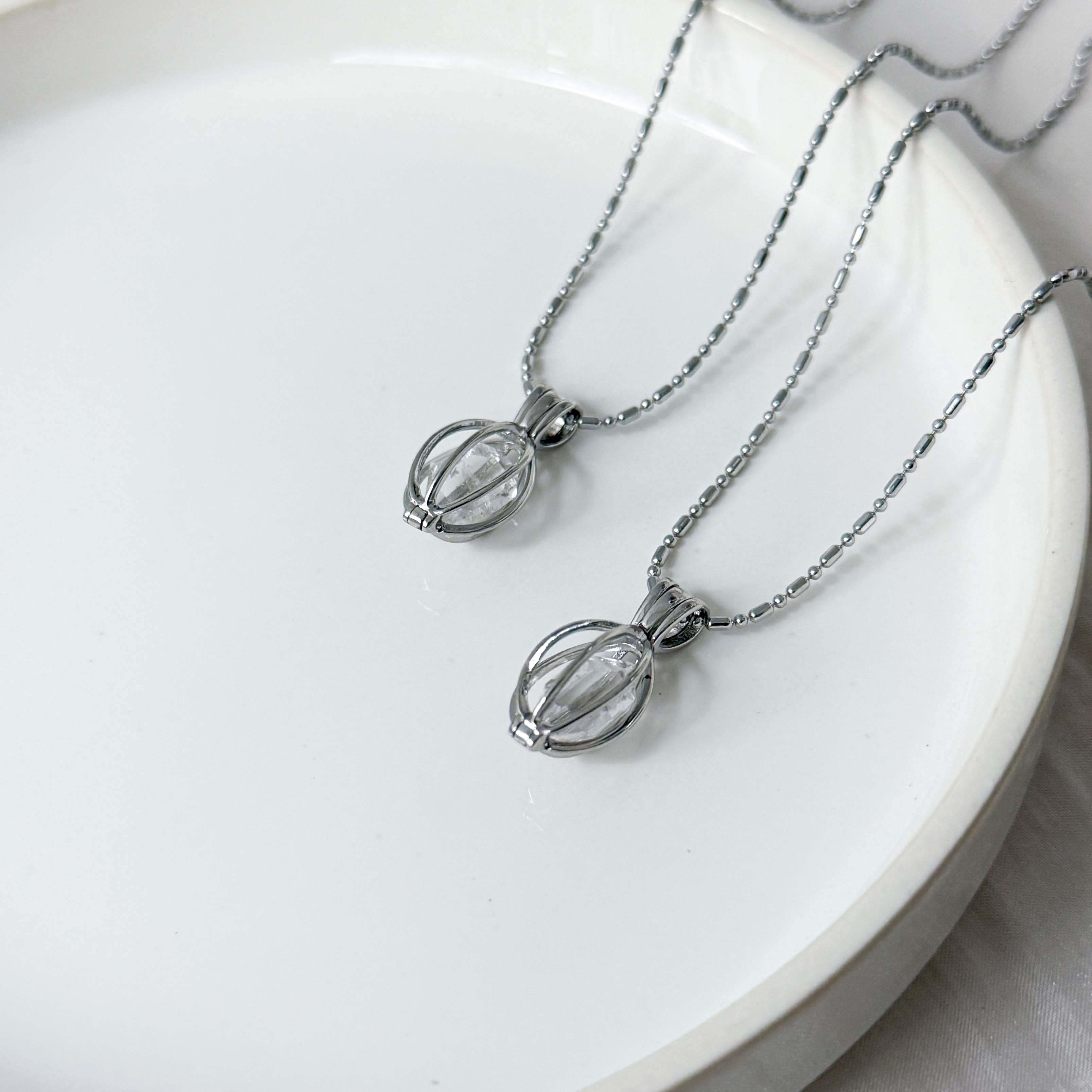 Herkimer Diamond Olive Casing Pendant