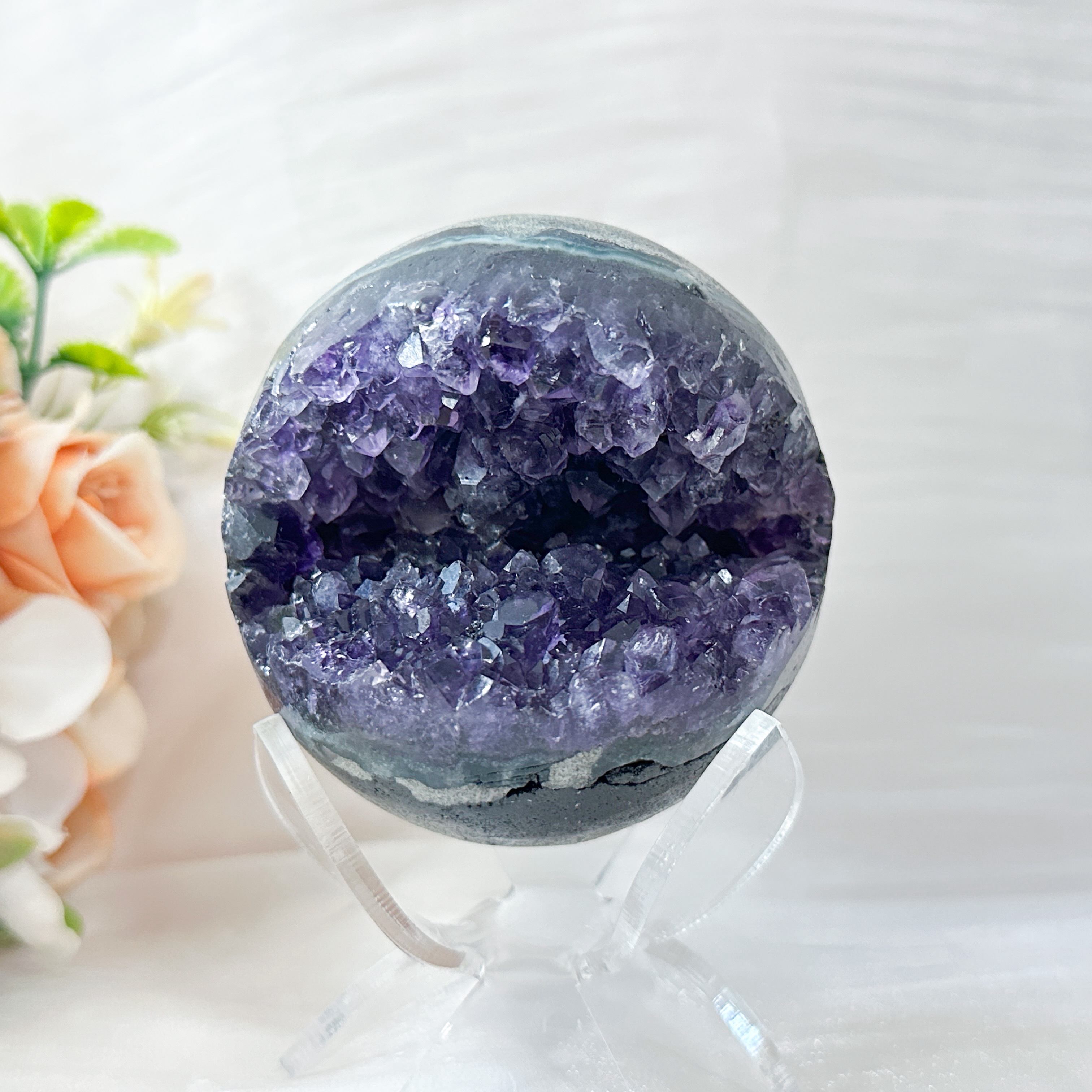 Amethyst Raw Sphere w Sphere Stand