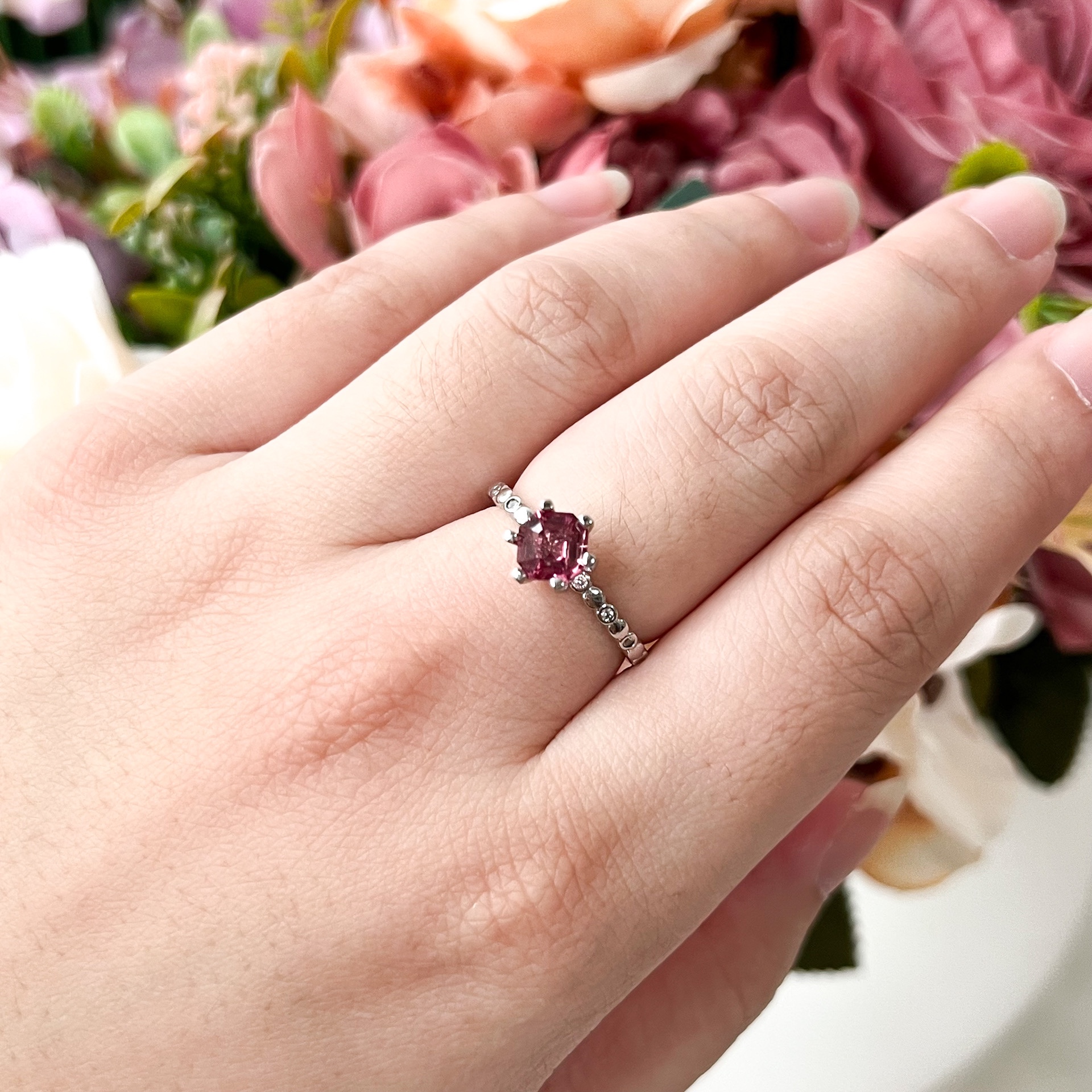 Pink Tourmaline Ring - S925