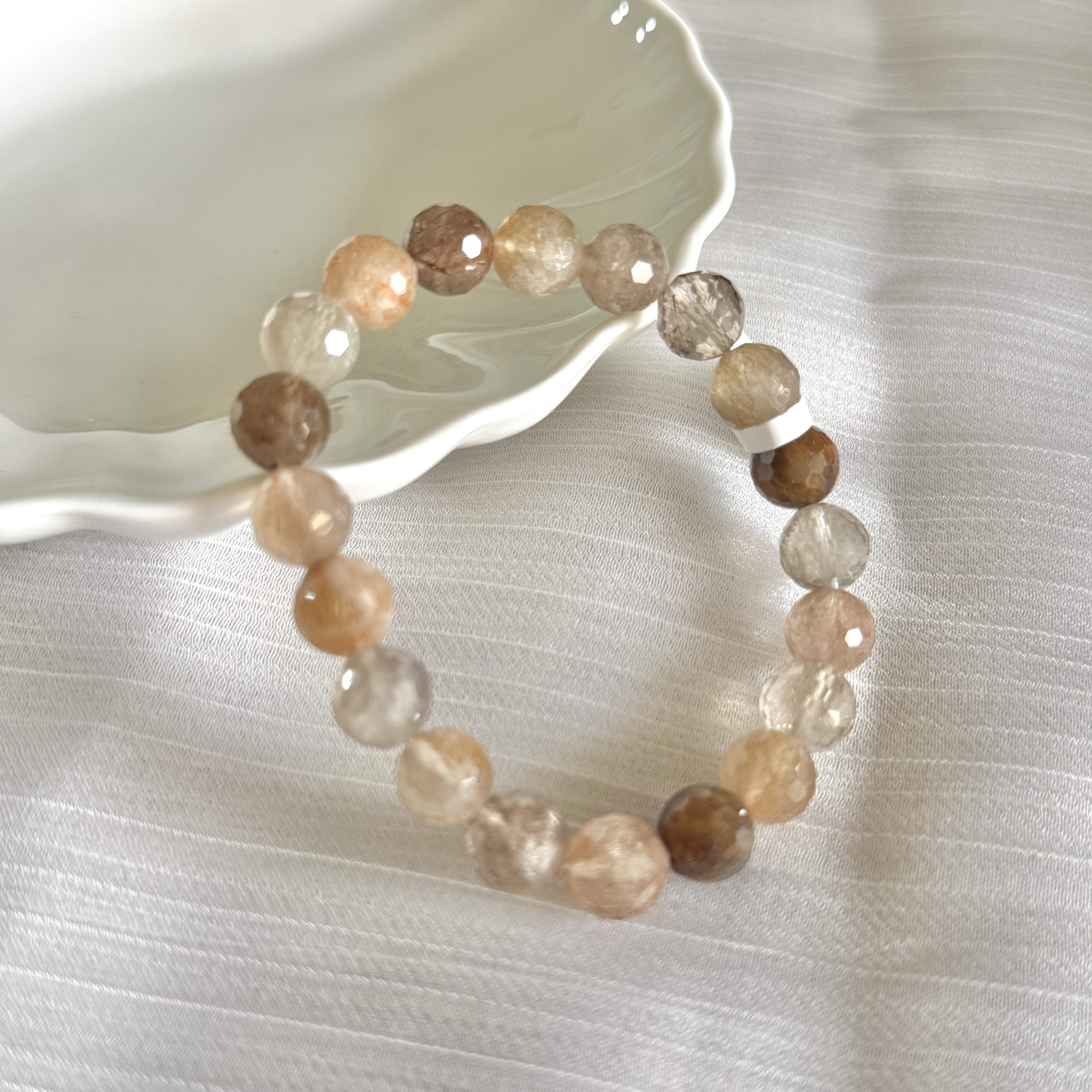 Multi-Colour Rutilated Quartz 10mm Cut Bracelet