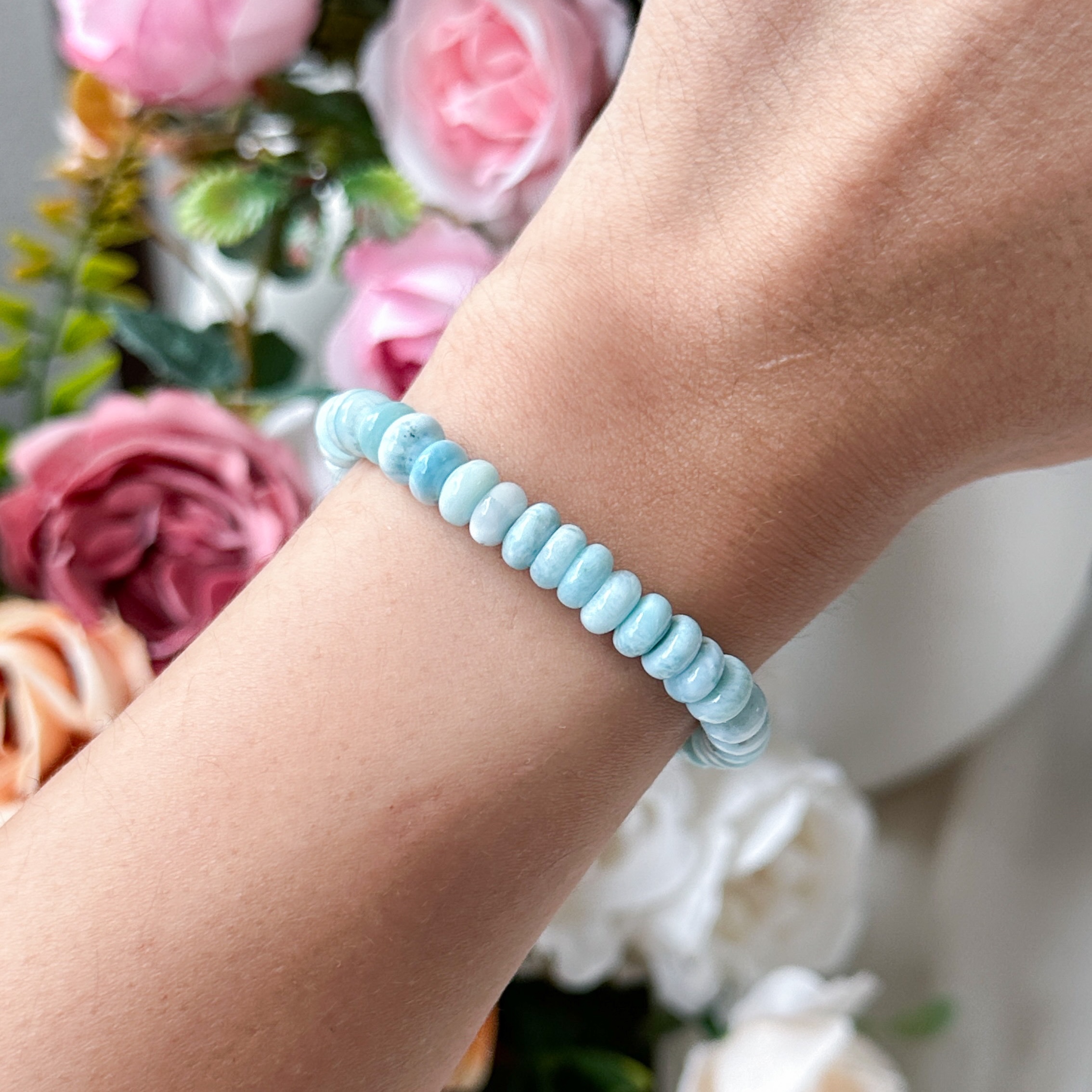 Larimar Abacus 6mm Bracelet