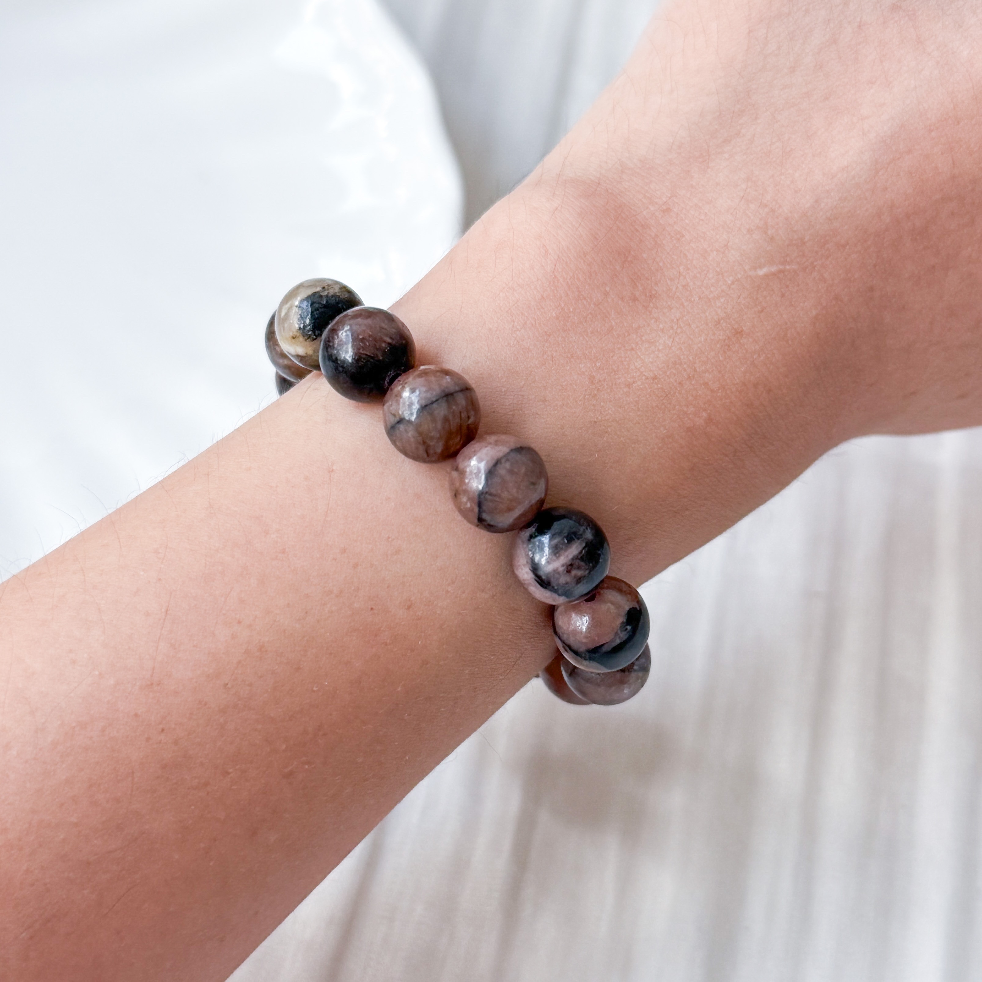 Chiastolite 10mm Bracelet