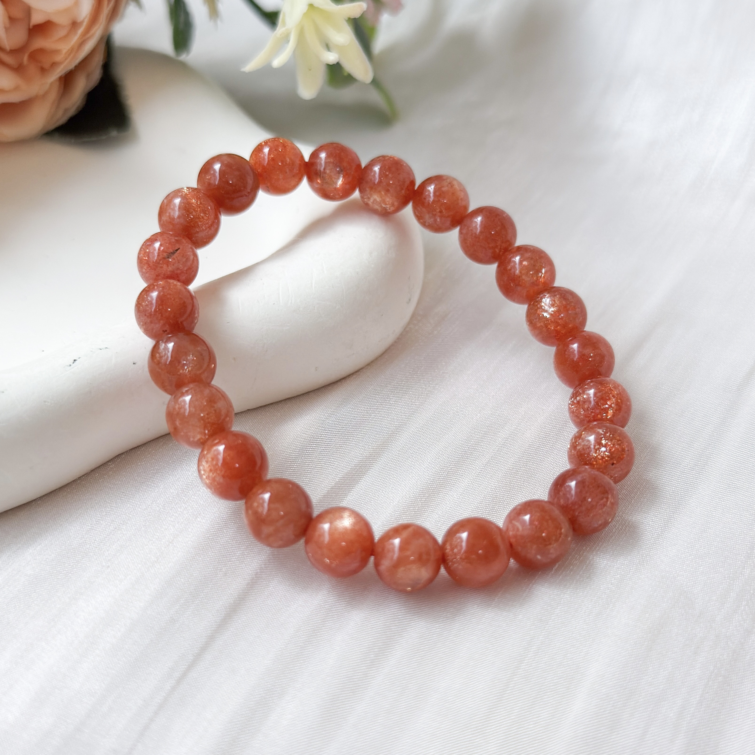 Golden Sunstone 8-9mm AAAA Bracelet