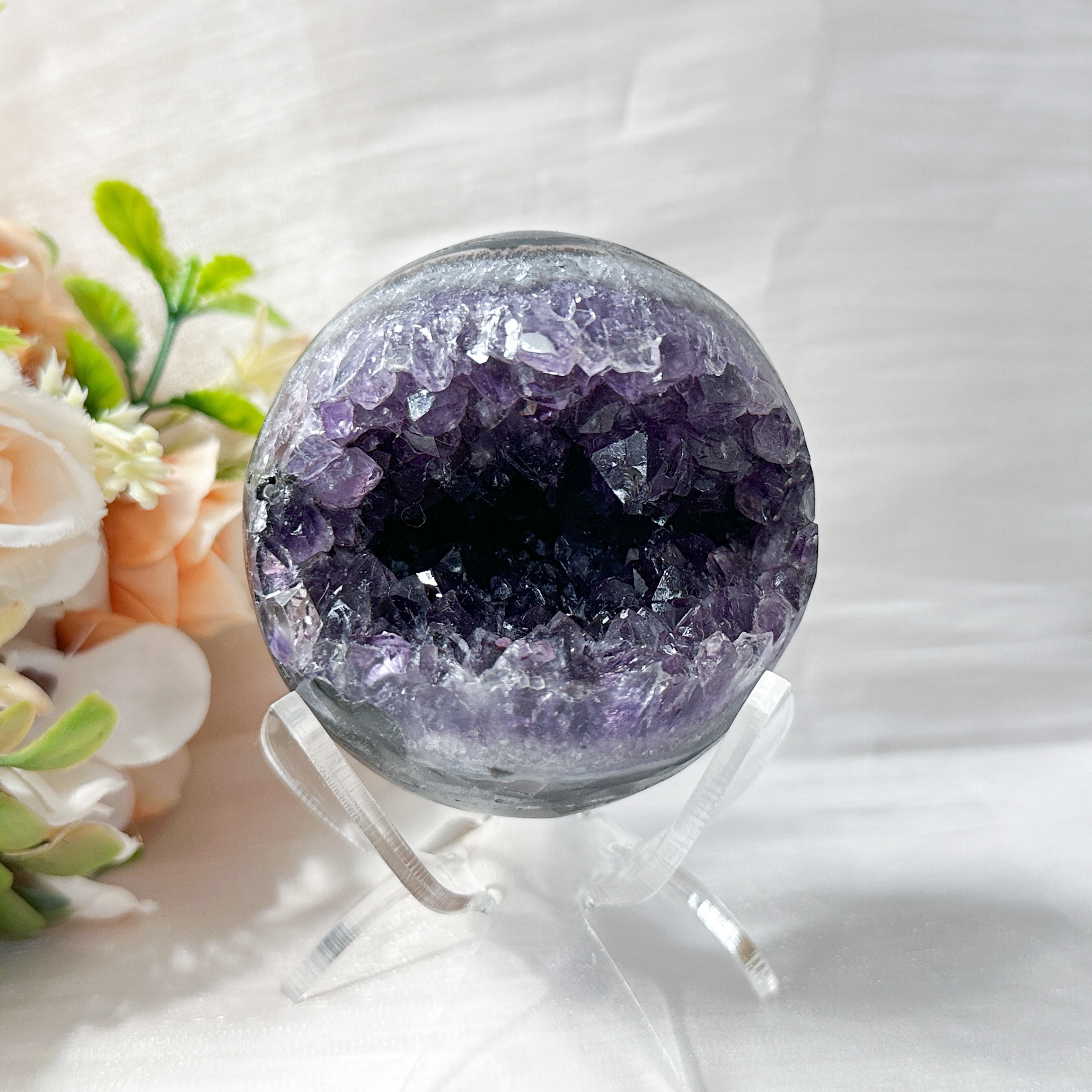 Amethyst Raw Sphere w Sphere Stand