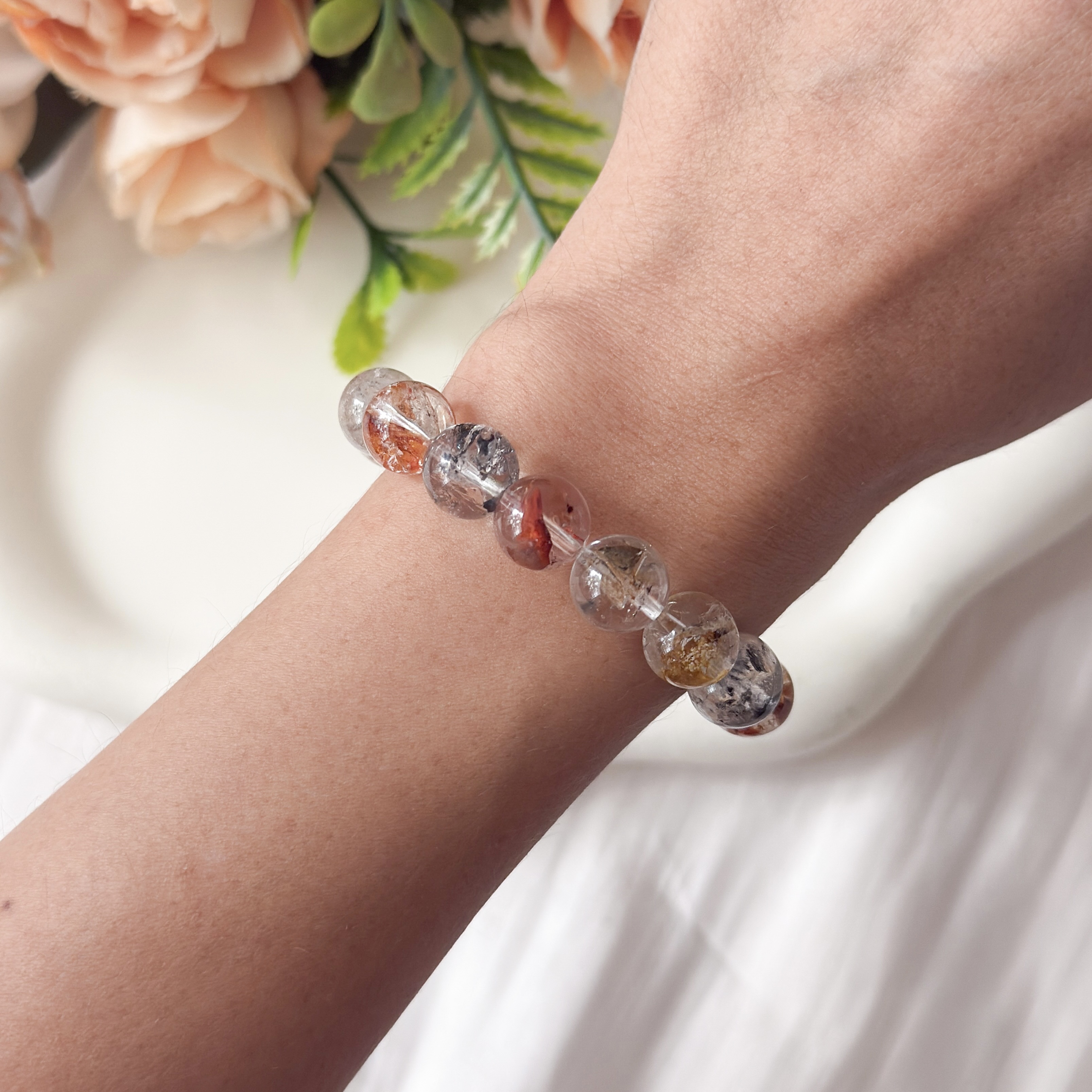Multi Colour Hematoid Quartz 10mm AAA+ Bracelet