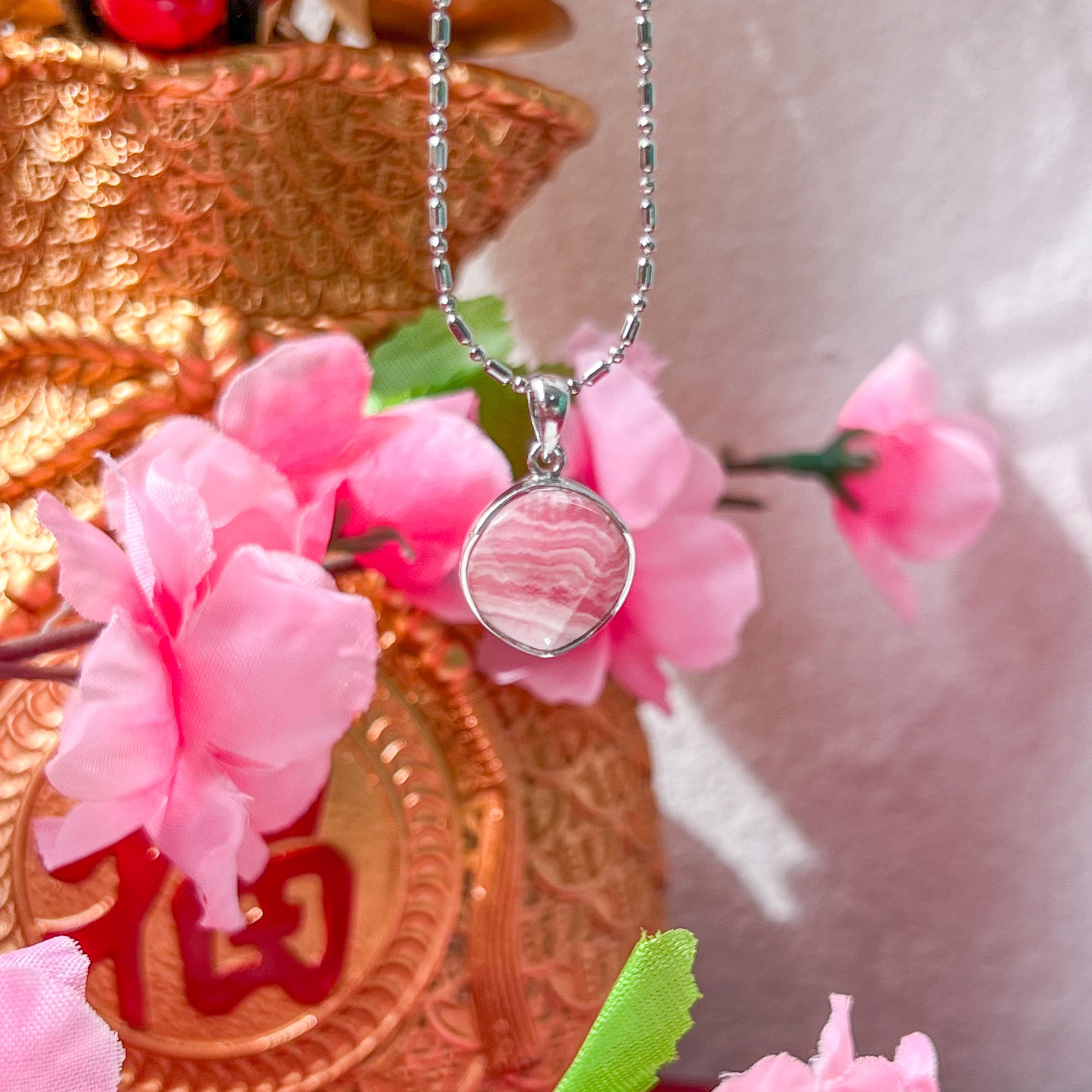 Rhodochrosite Star Of David Pendant