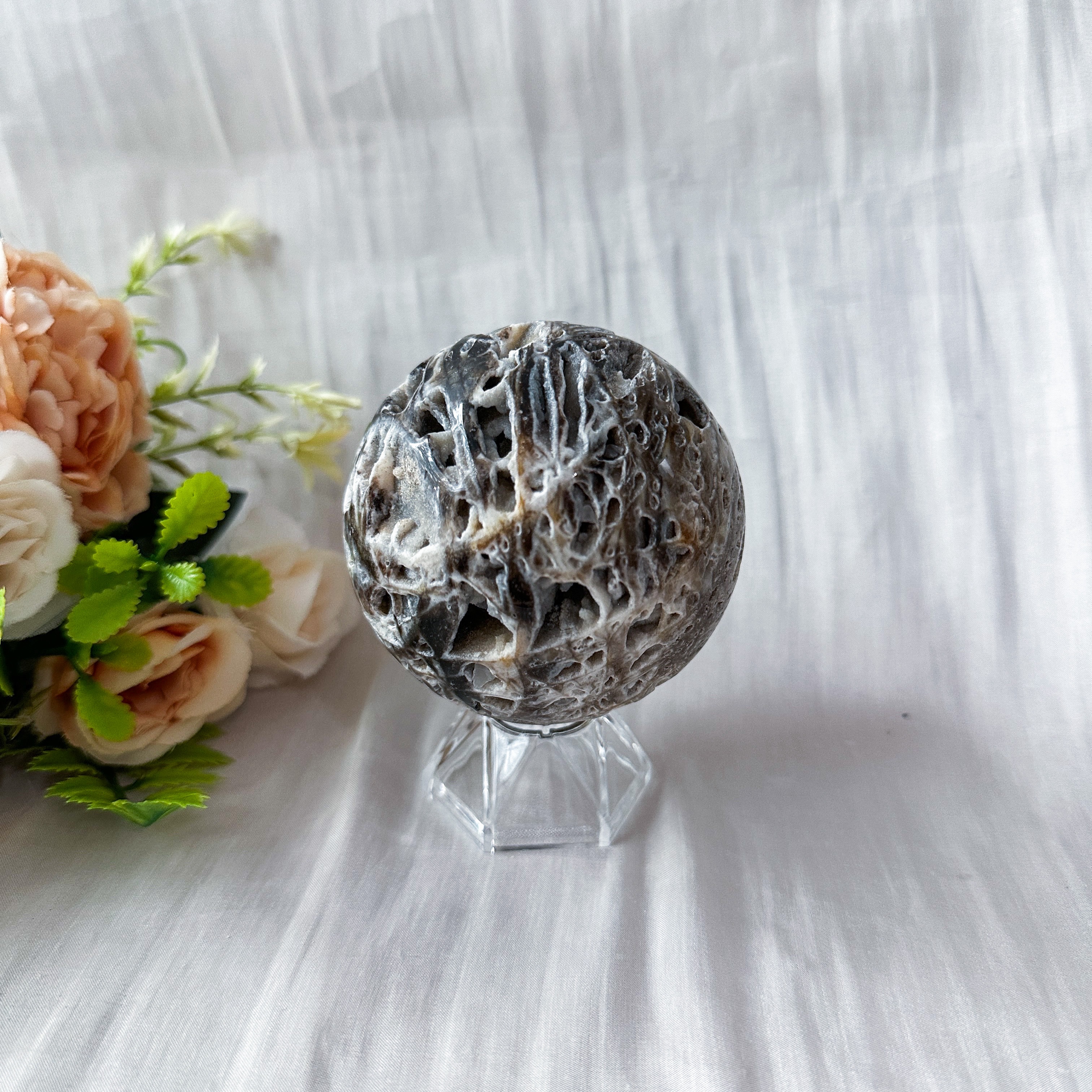 Zebra Druzy Jasper Sphere 70.7mm