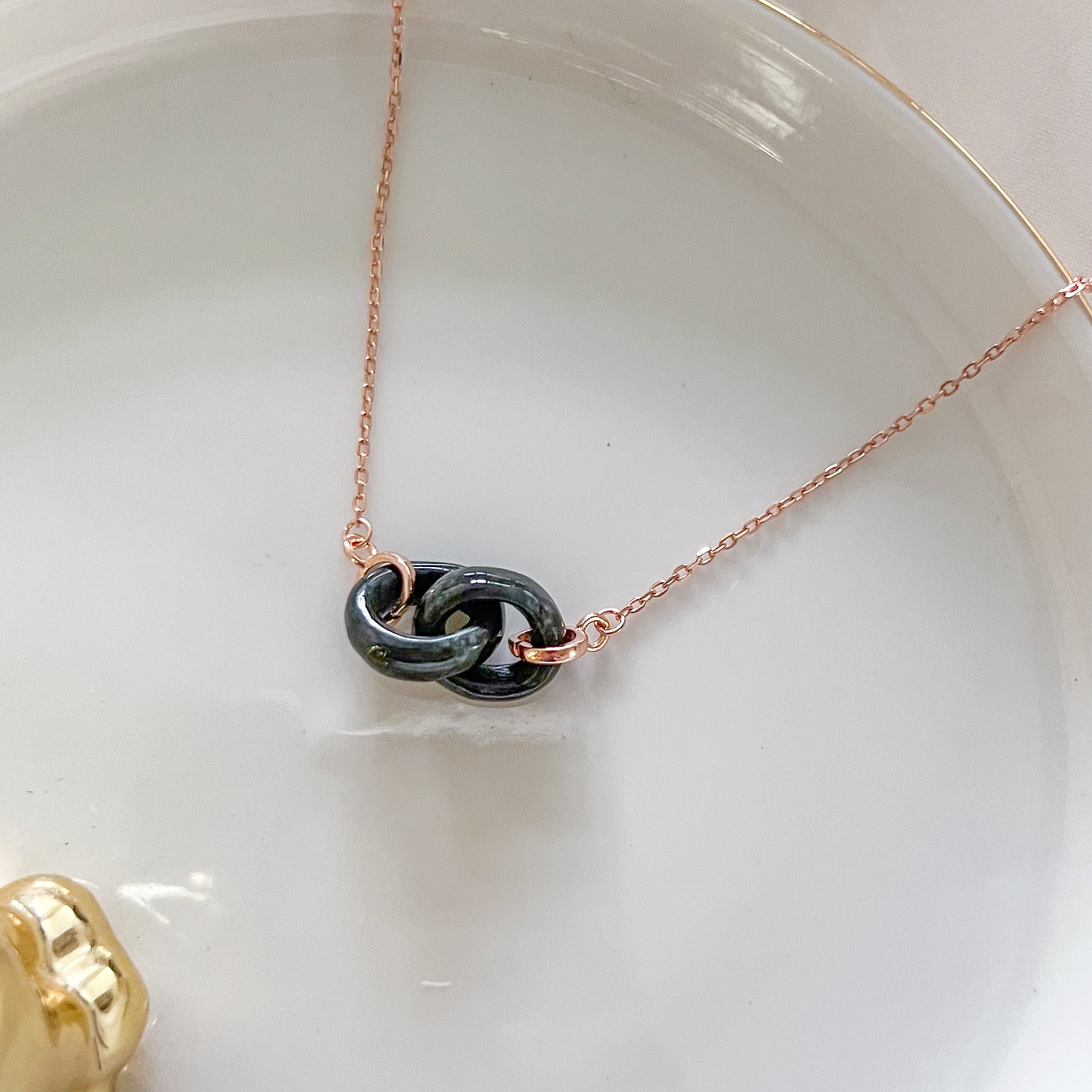 Grade A Black Jade Infinity Knot Necklace