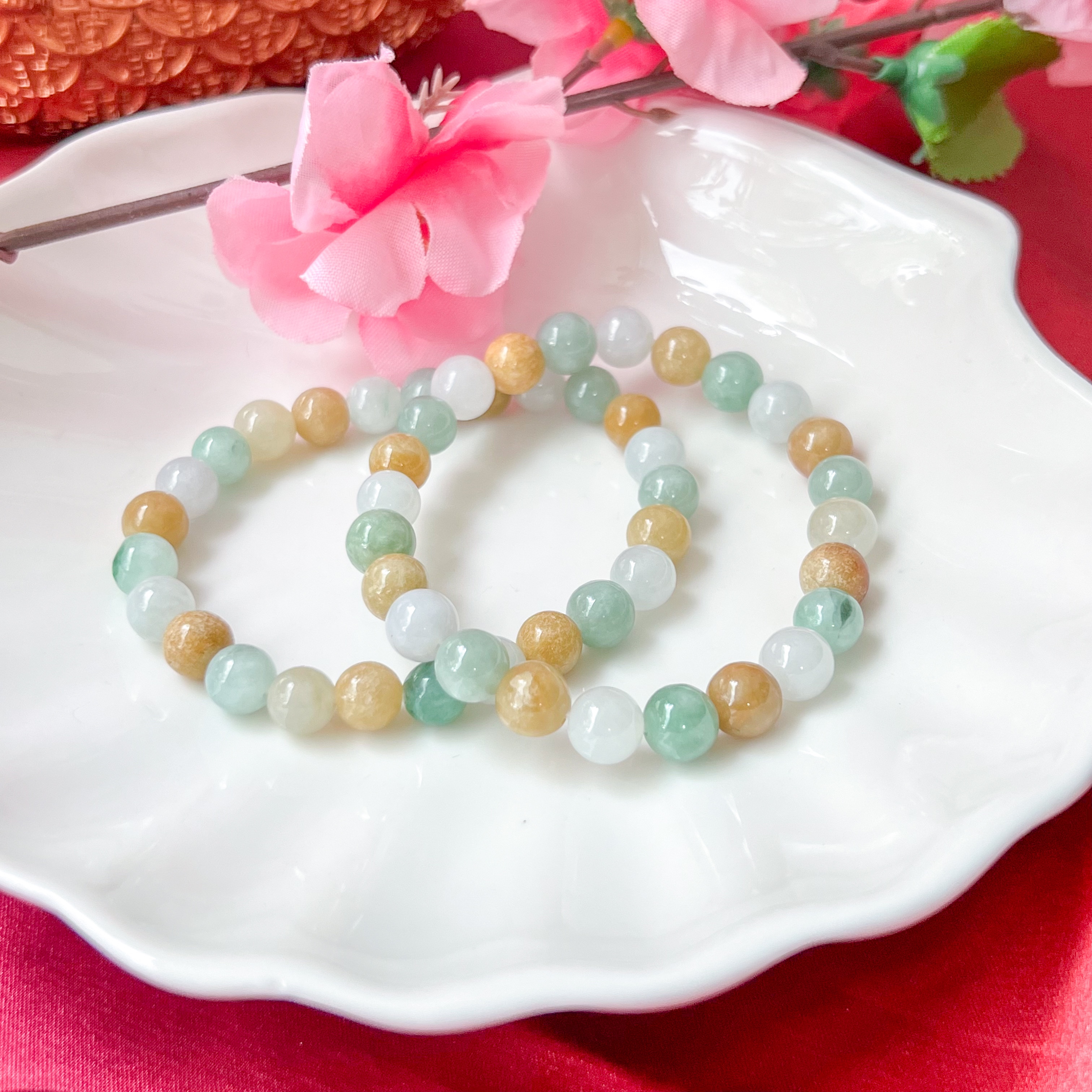 Grade A Multi Colour Jade 7-8mm Bracelet