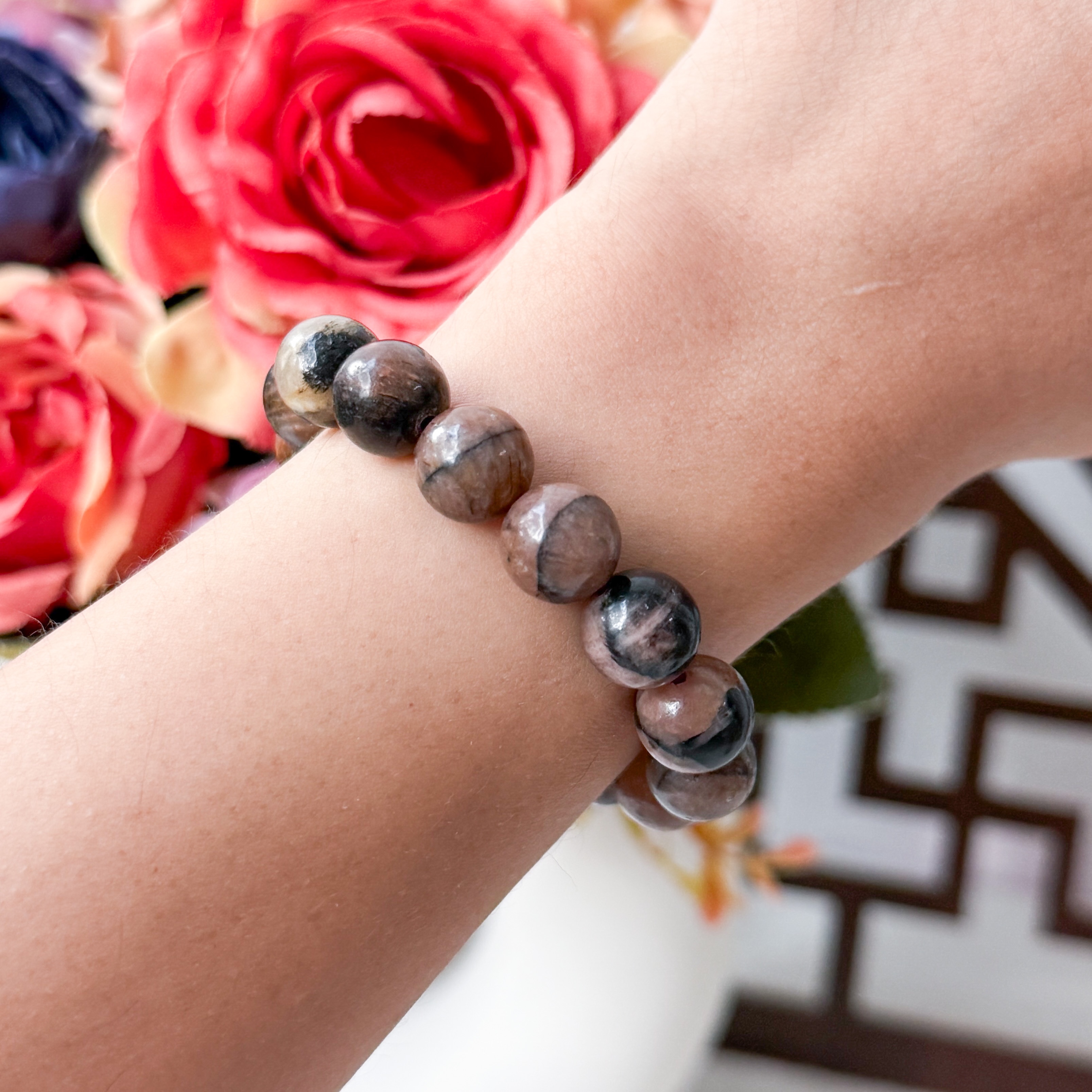 Chiastolite 10mm Bracelet