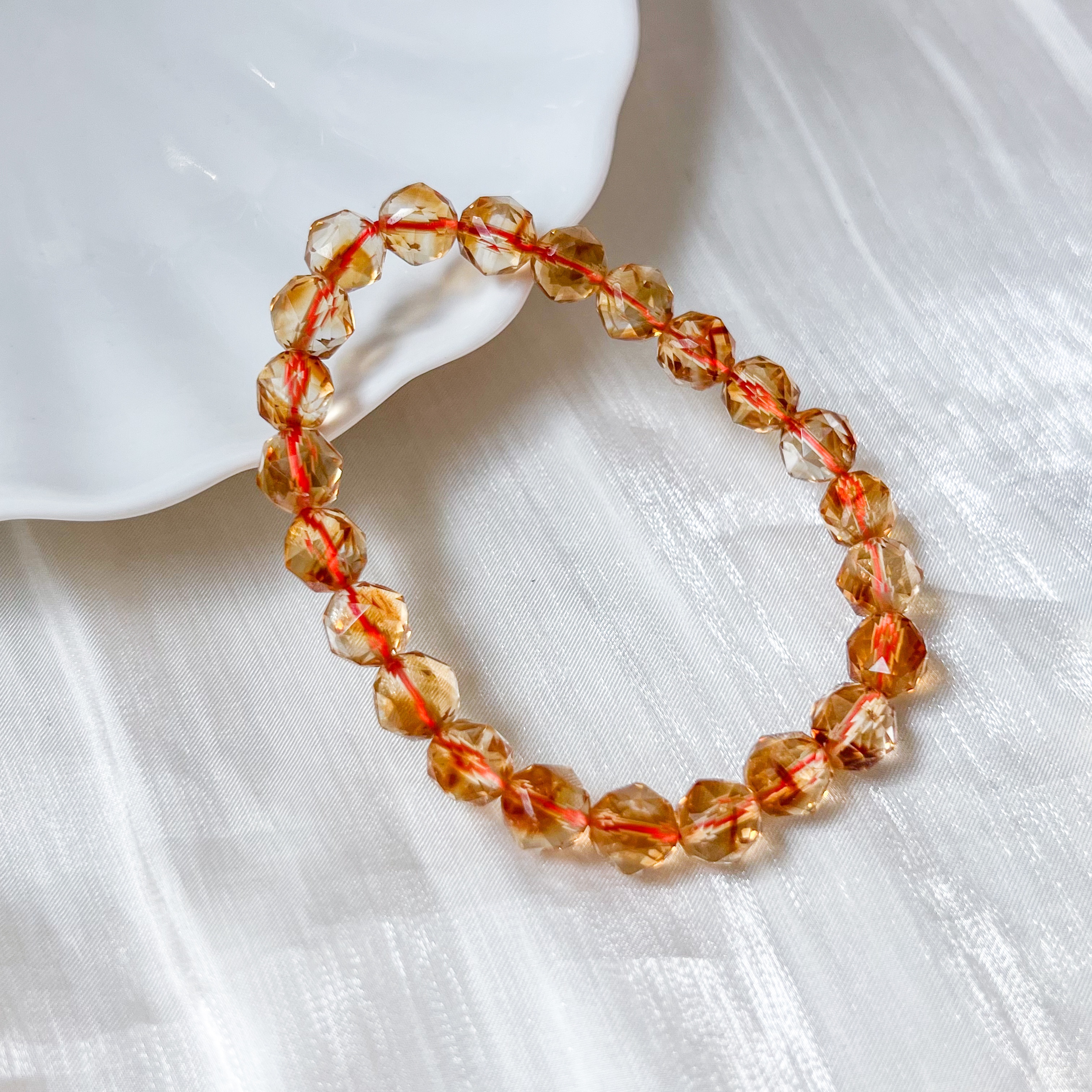 Honey Citrine 8mm Round Cut Bracelet