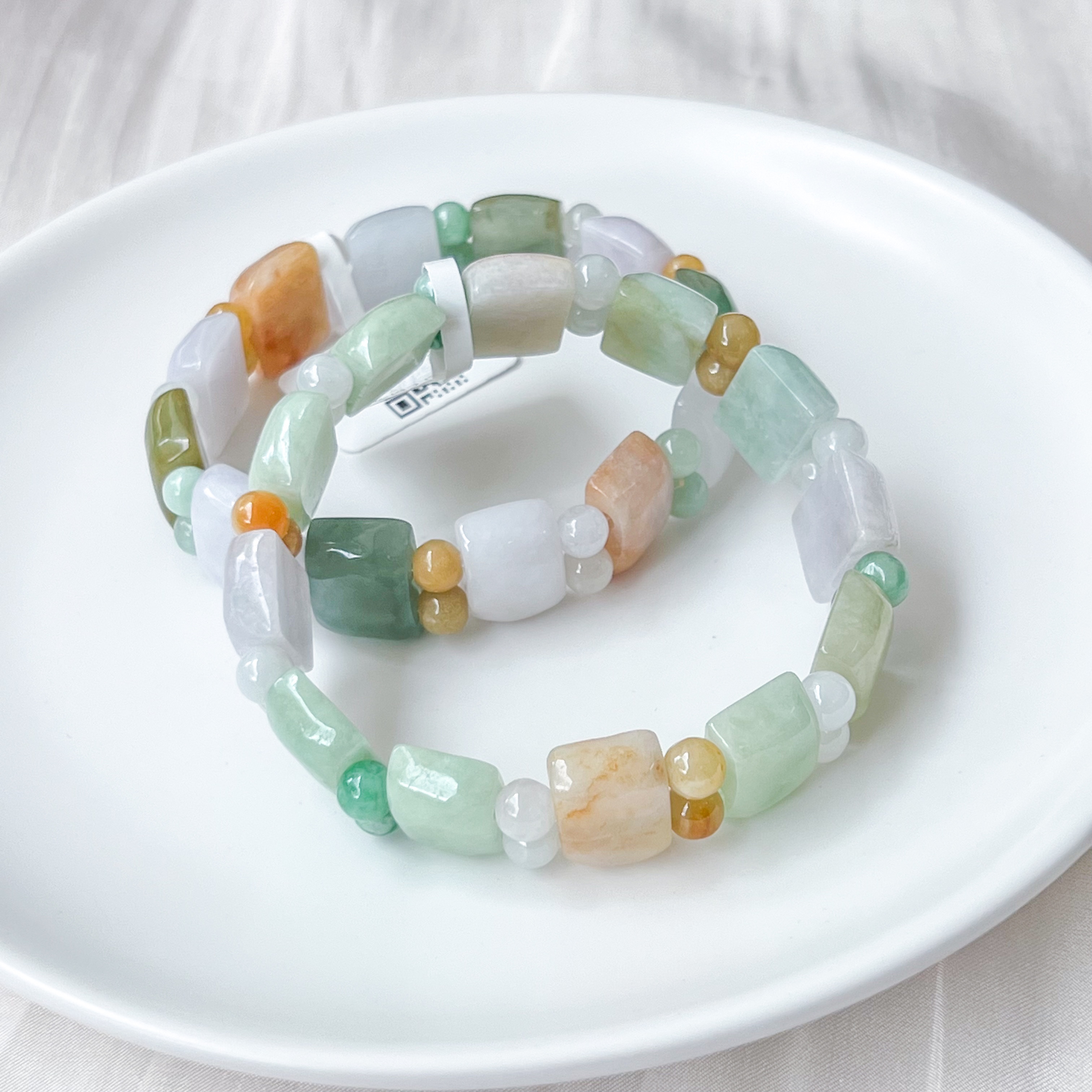 Grade A Multi Colour Jade Rectangular Bracelet