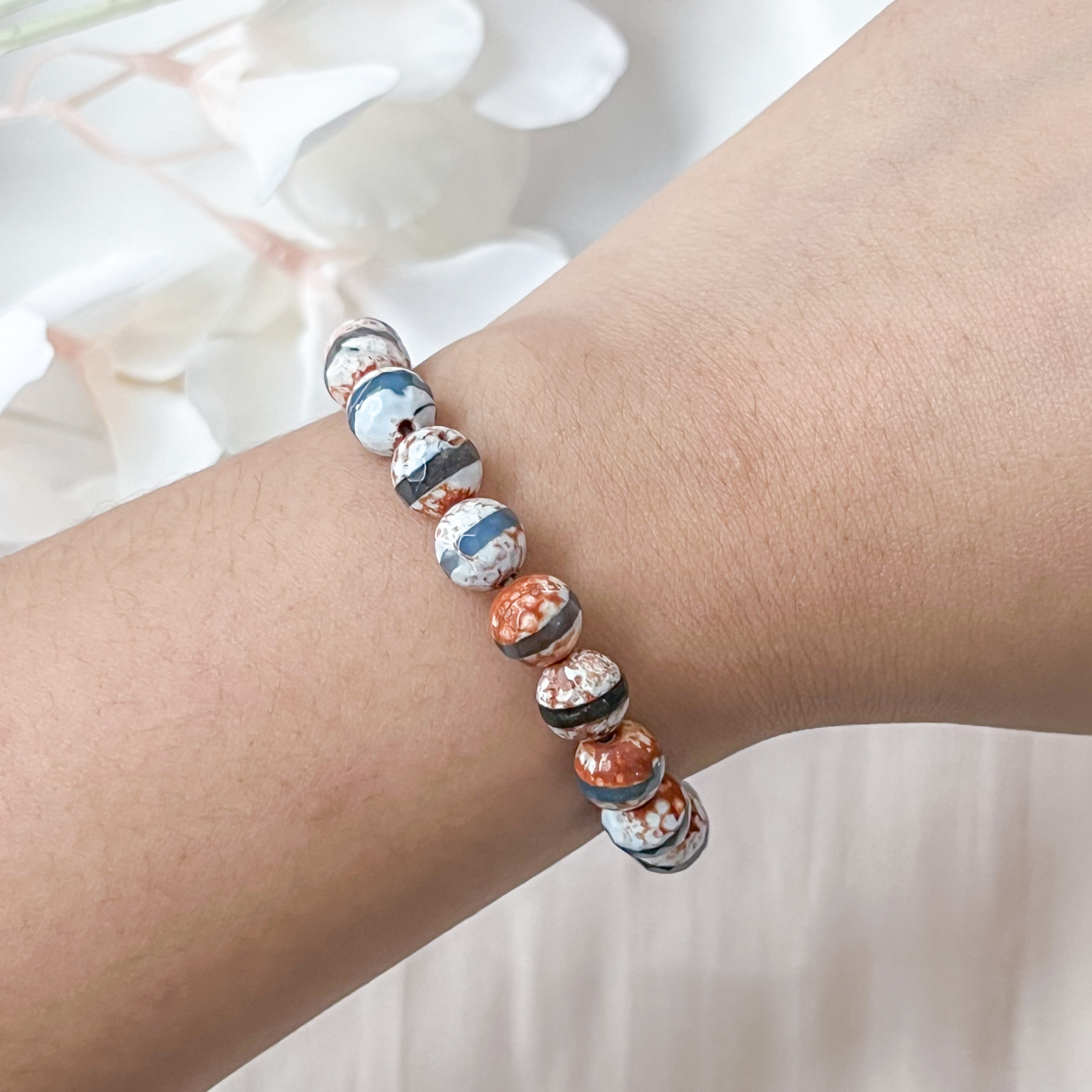 Blue Chalcedony 8mm Faceted Bracelet