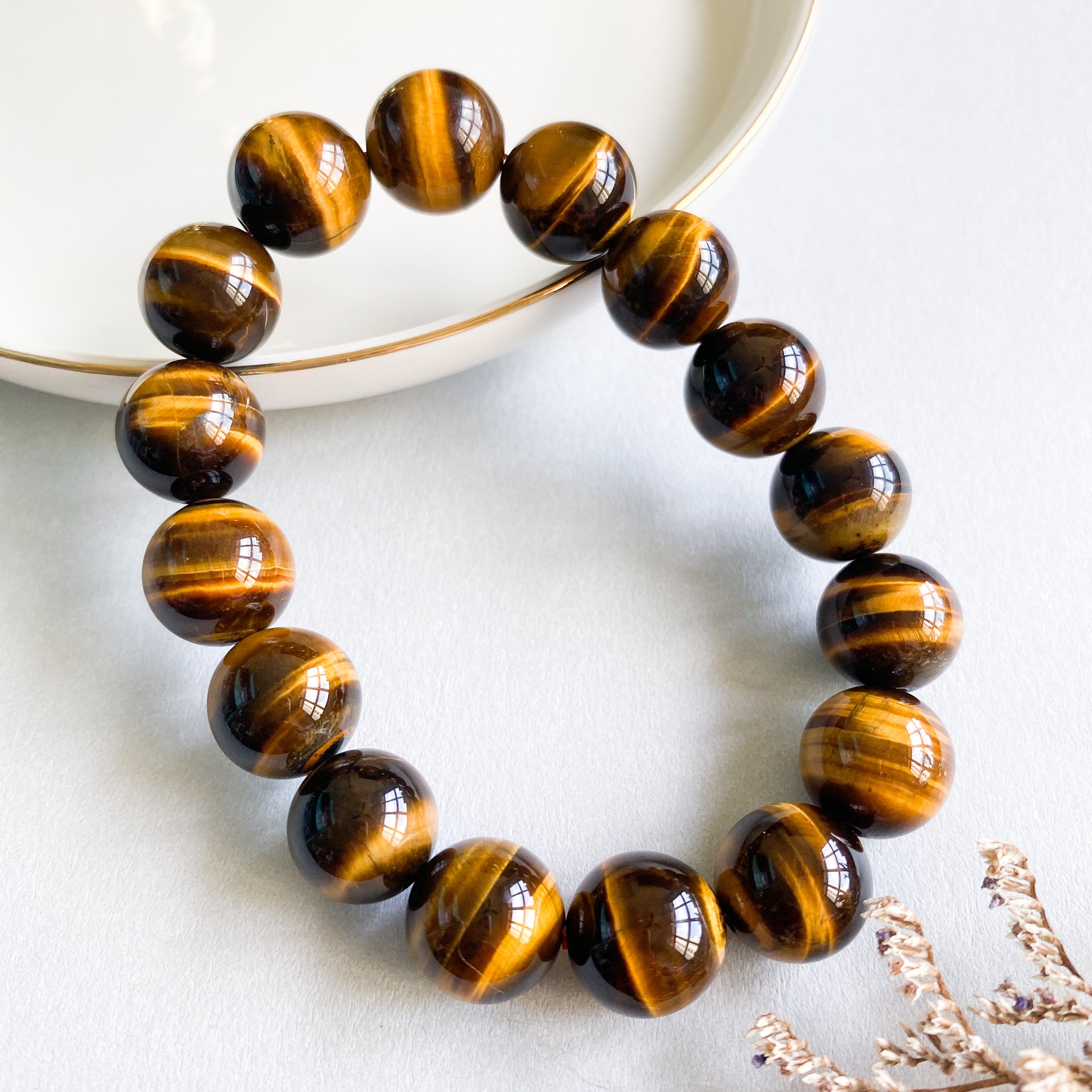 Yellow Tiger Eye 12mm Bracelet