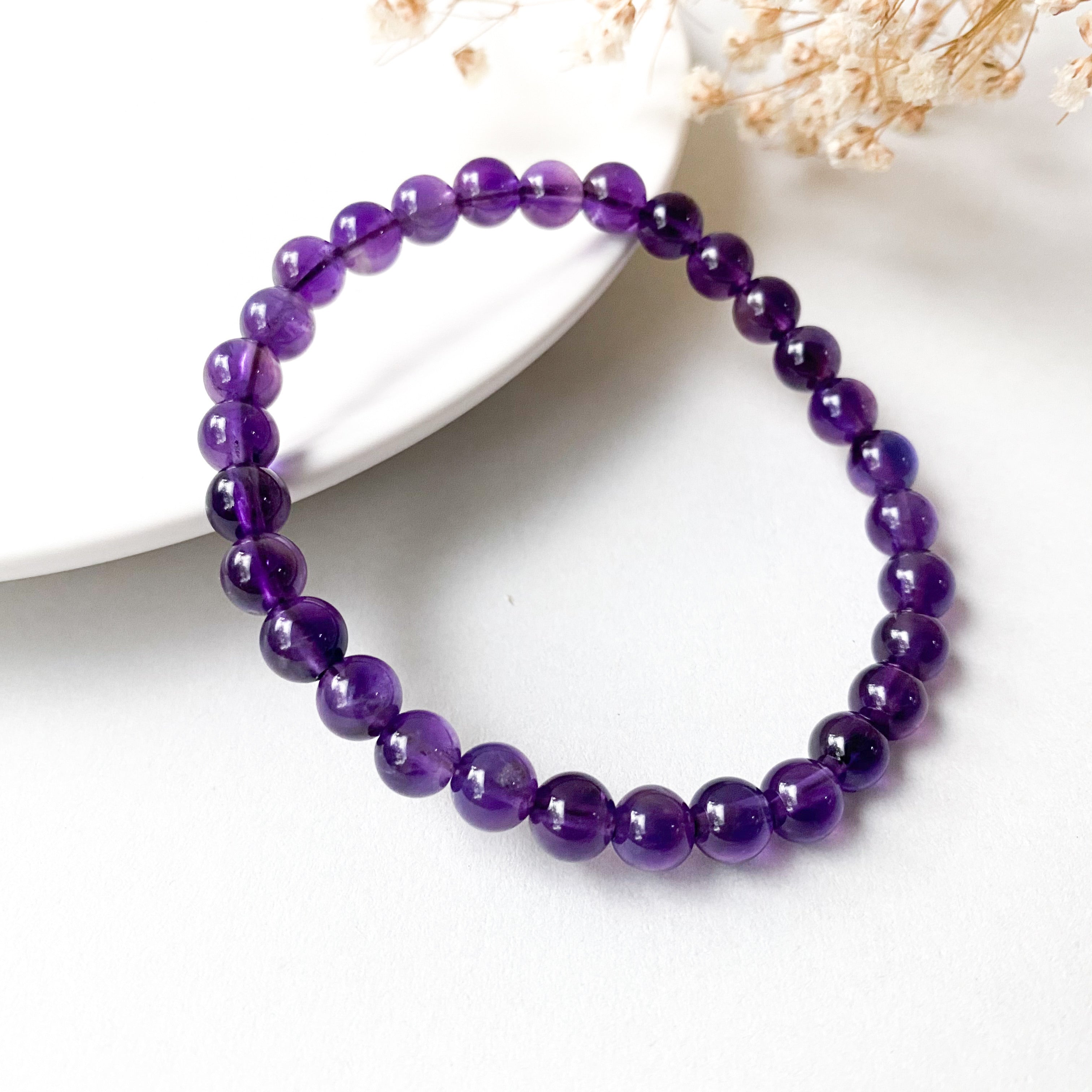 Amethyst 6mm AAA Bracelet