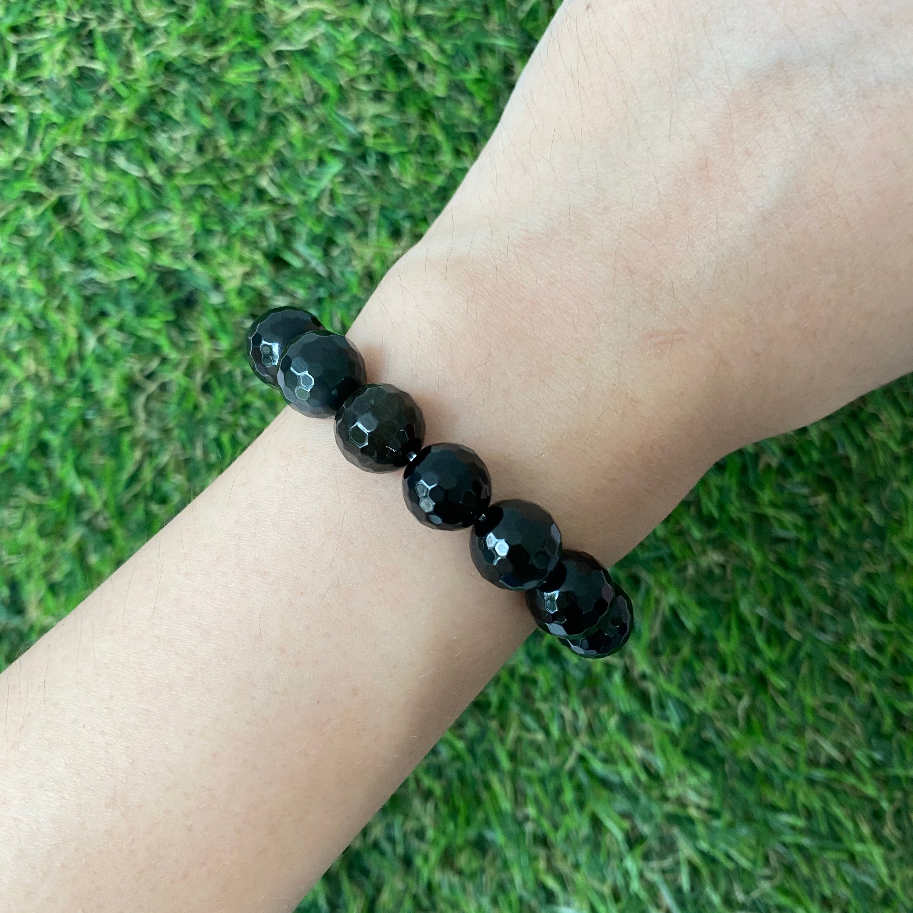 Obsidian 10mm Faceted Bracelet