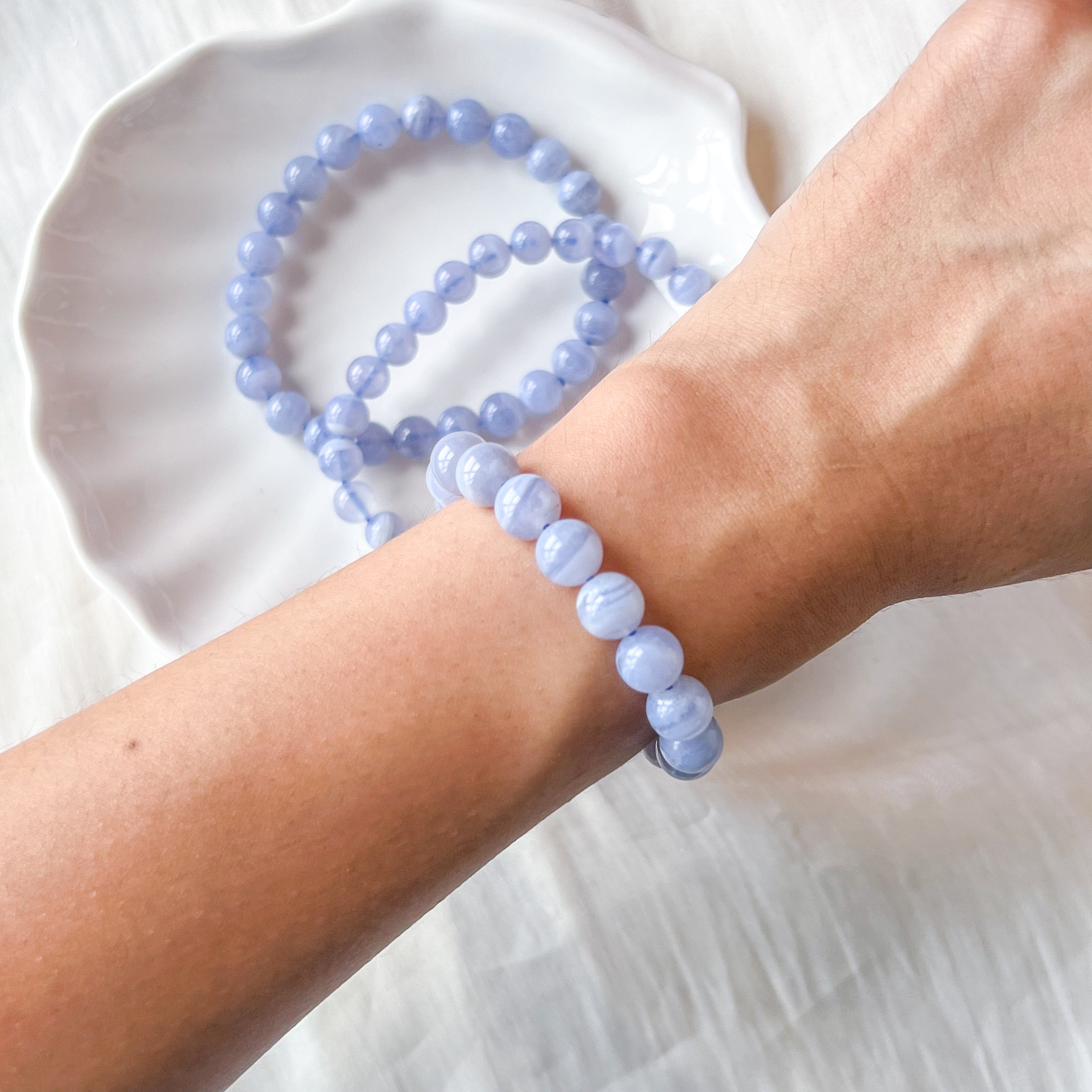 Blue Lace Agate 8mm Bracelet