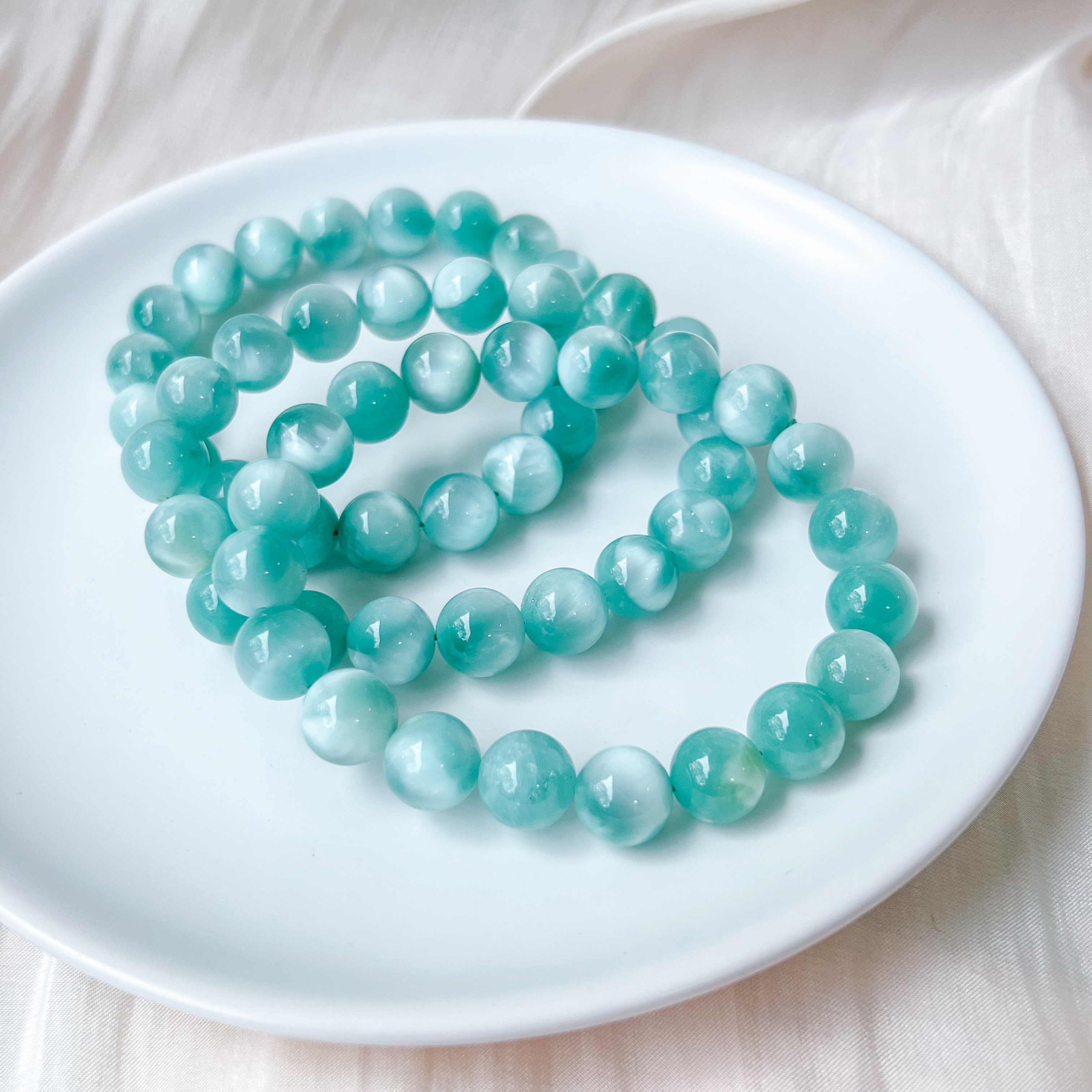 Shimmery Green Angelite 10mm Bracelet