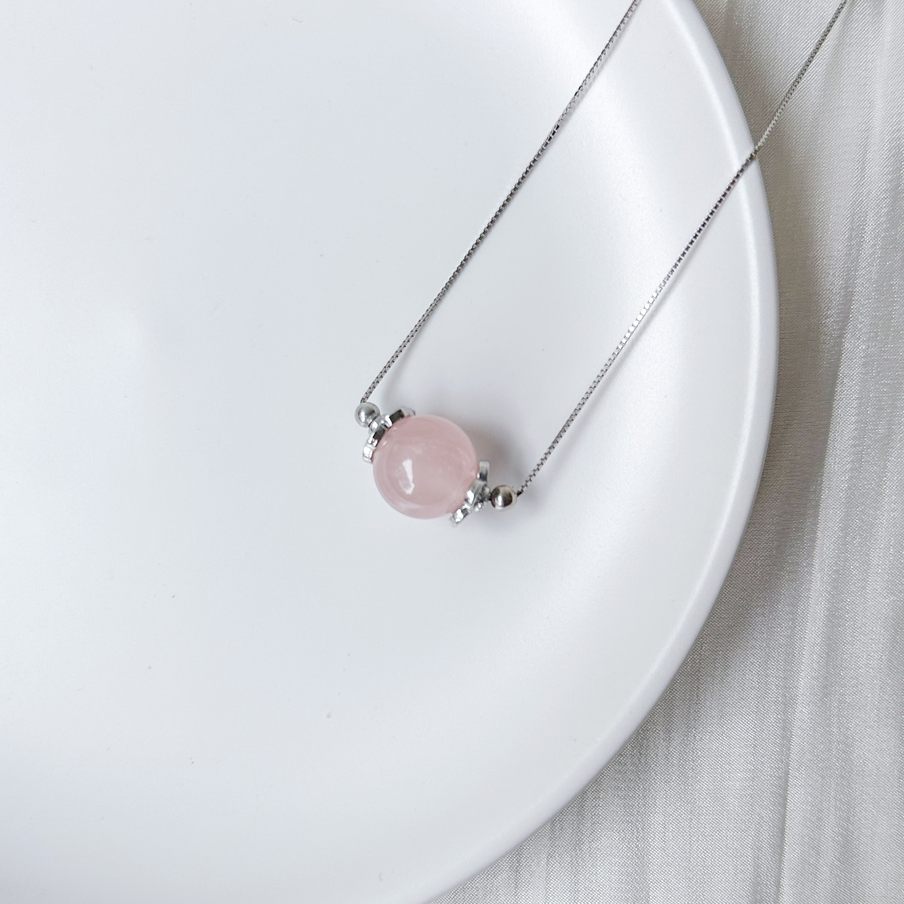 Rose Quartz Solitaire Necklace
