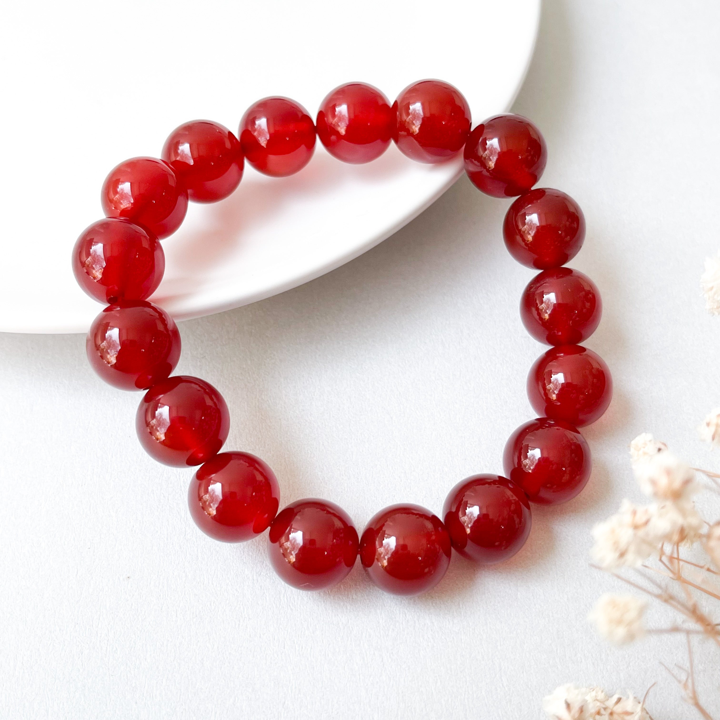 Red Agate 12mm Bracelet